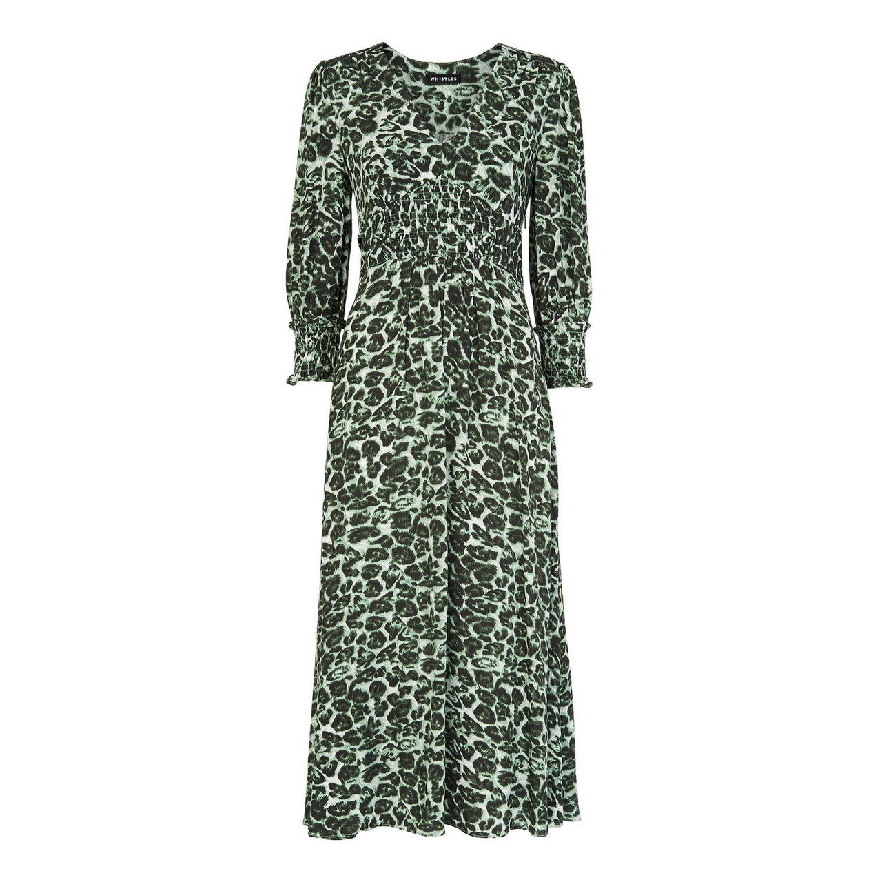 whistles green leopard dress Powder Blue Knit Chore Dress with Flutter Sleeve - S