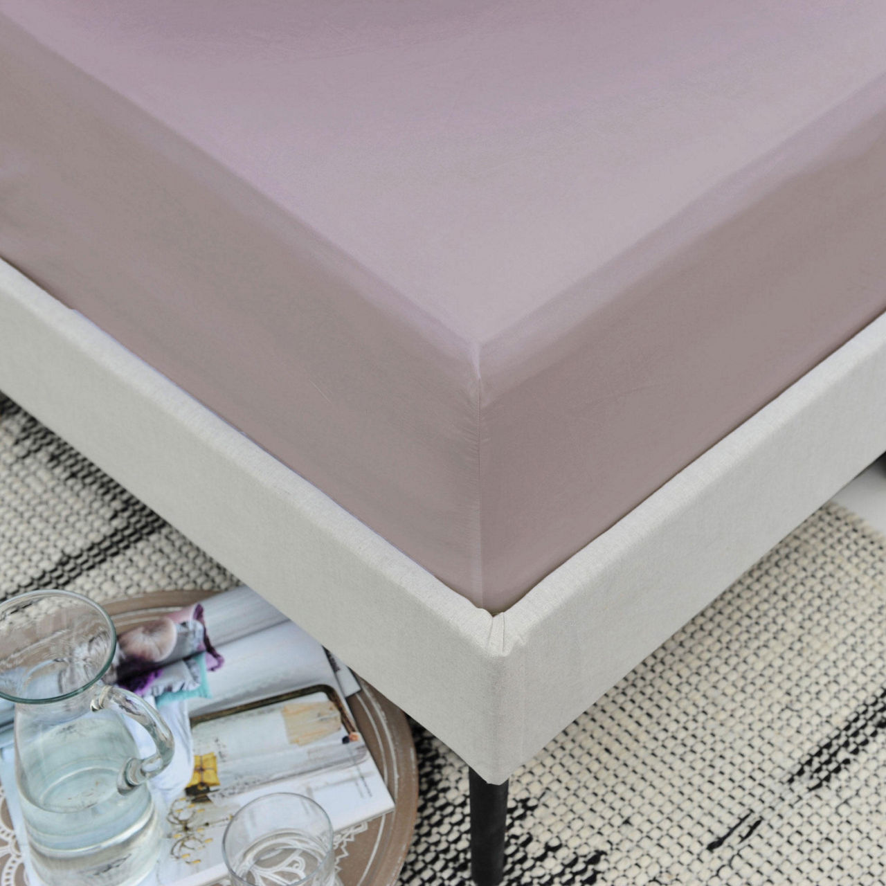 200 Thread Count Cotton Percale Fitted Pink