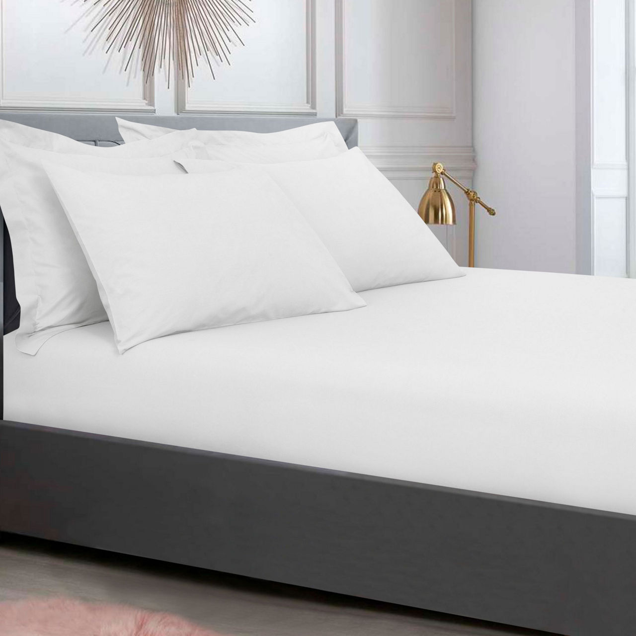 400 Thread Count 100% Cotton Fitted Sheet White 400 Thread Count 100% Cotton Fitted Sheet White