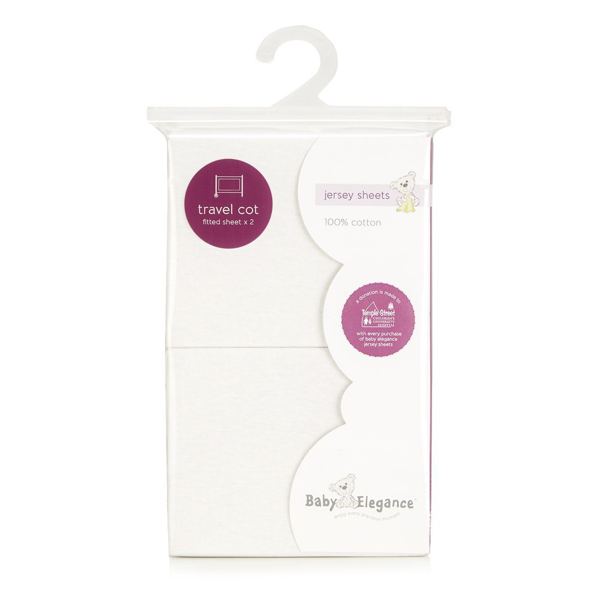 Two-Pack Travel Cot Fitted Sheets