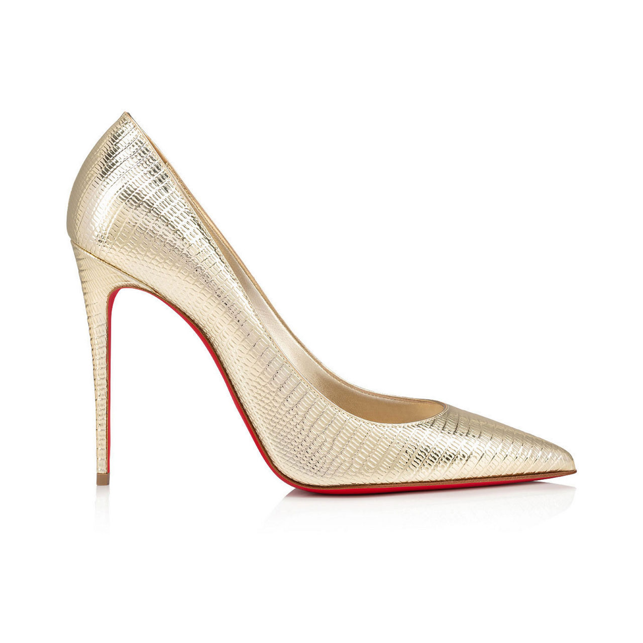 Kate 100 Lizard-Embossed Lizzy Metallic Leather Pumps preview