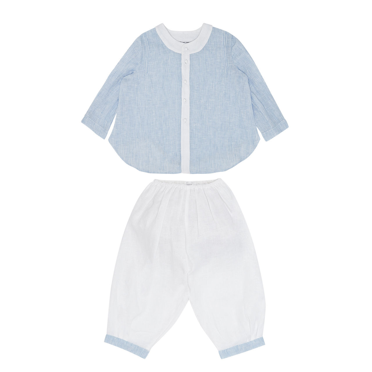 Christening Granddad Collar Shirt And Bottoms Set