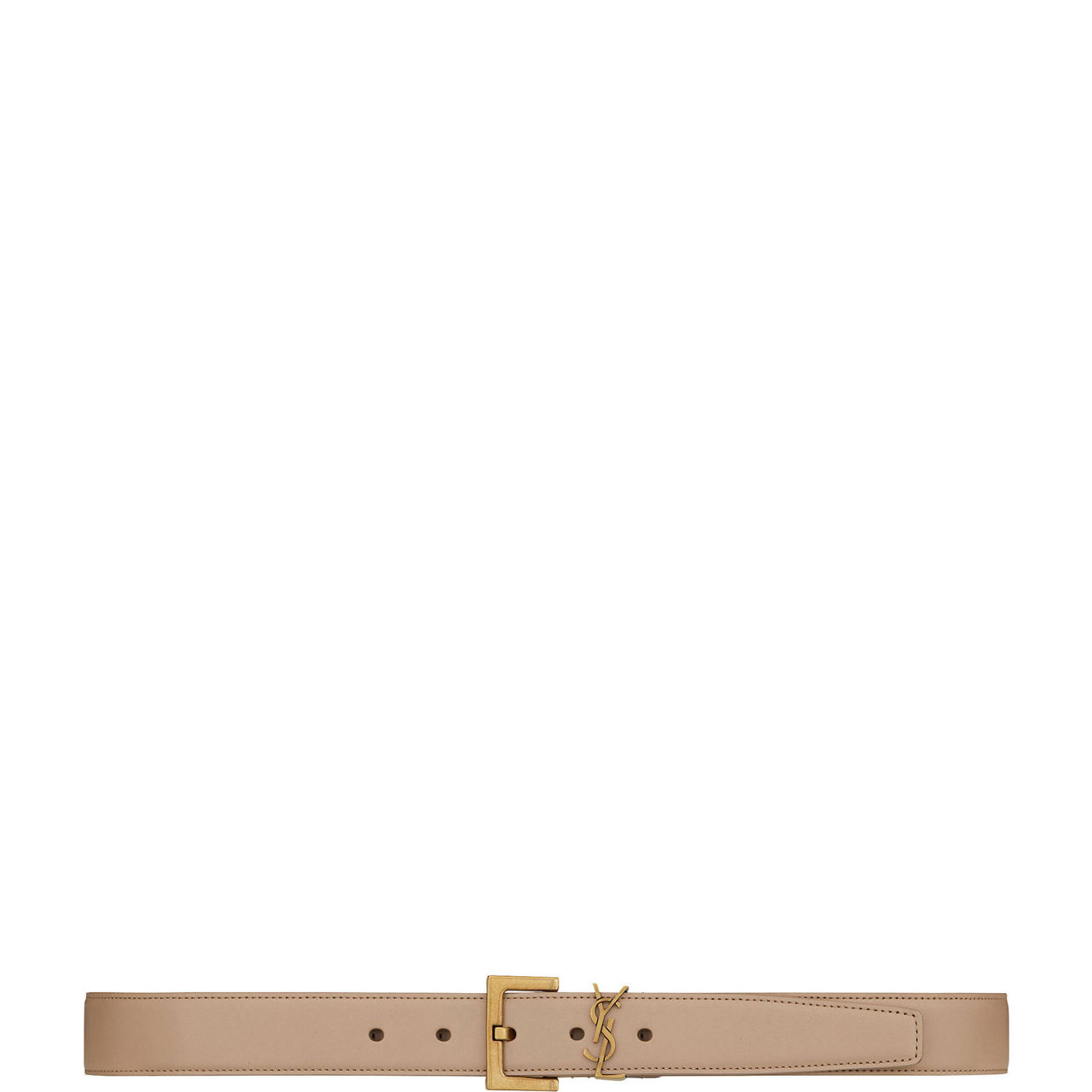 Monogram Square Buckle Leather Belt