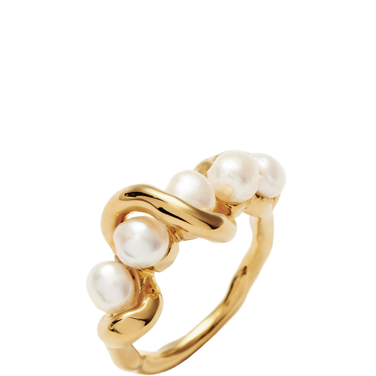 Molten Pearl Twisted Stack Ring