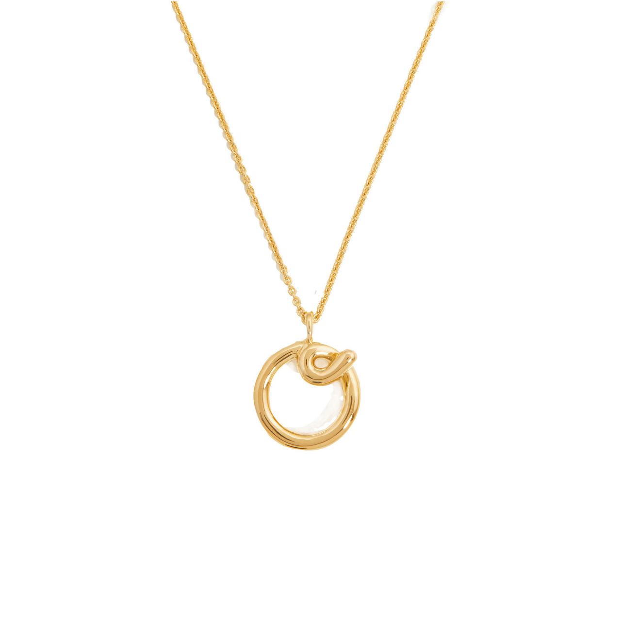 Curly Molten 18 kt Gold Plated Initial Necklace O