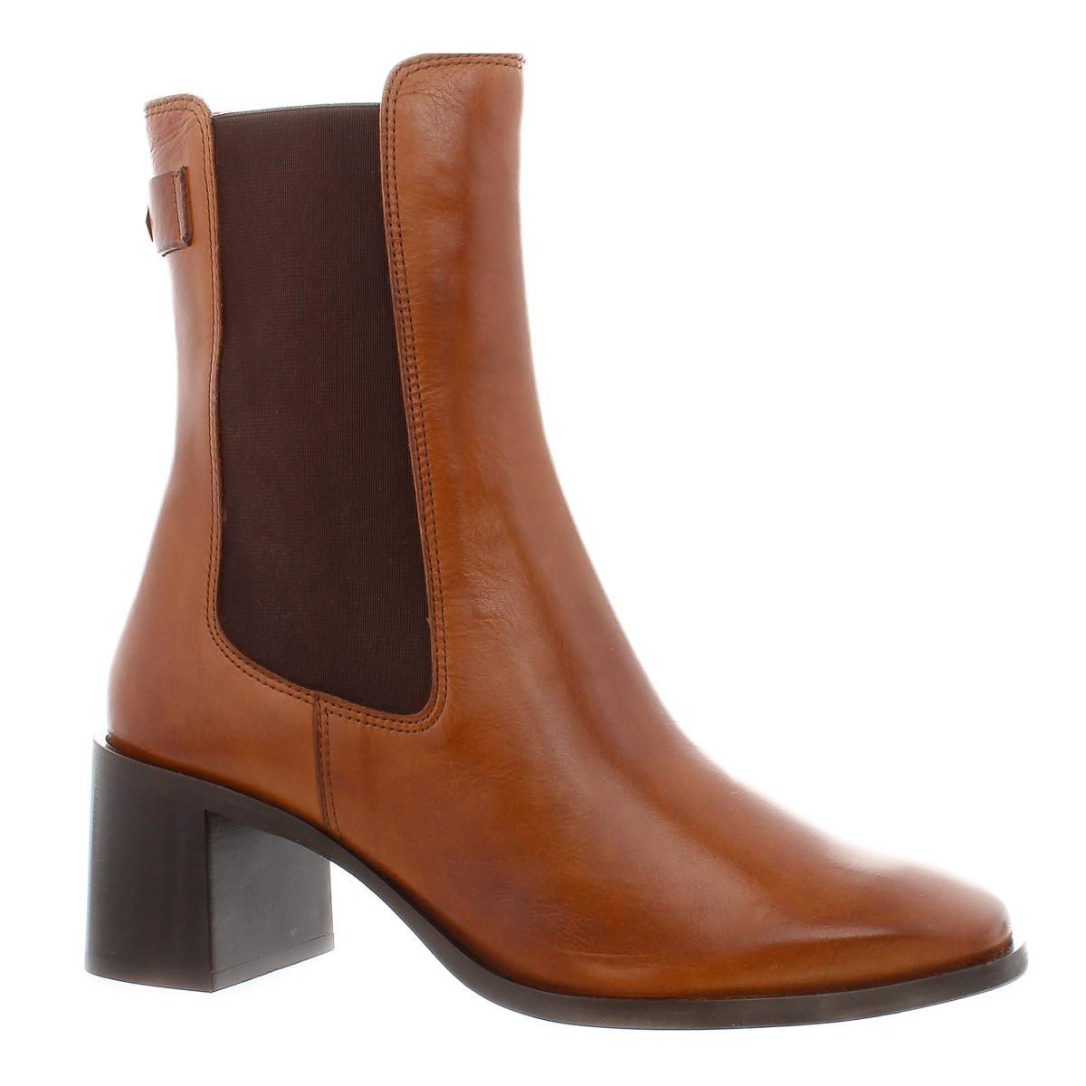 Faith Leather Block Heel Chelsea Boots