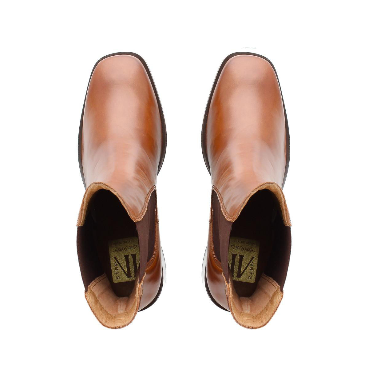 Faith Leather Block Heel Chelsea Boots