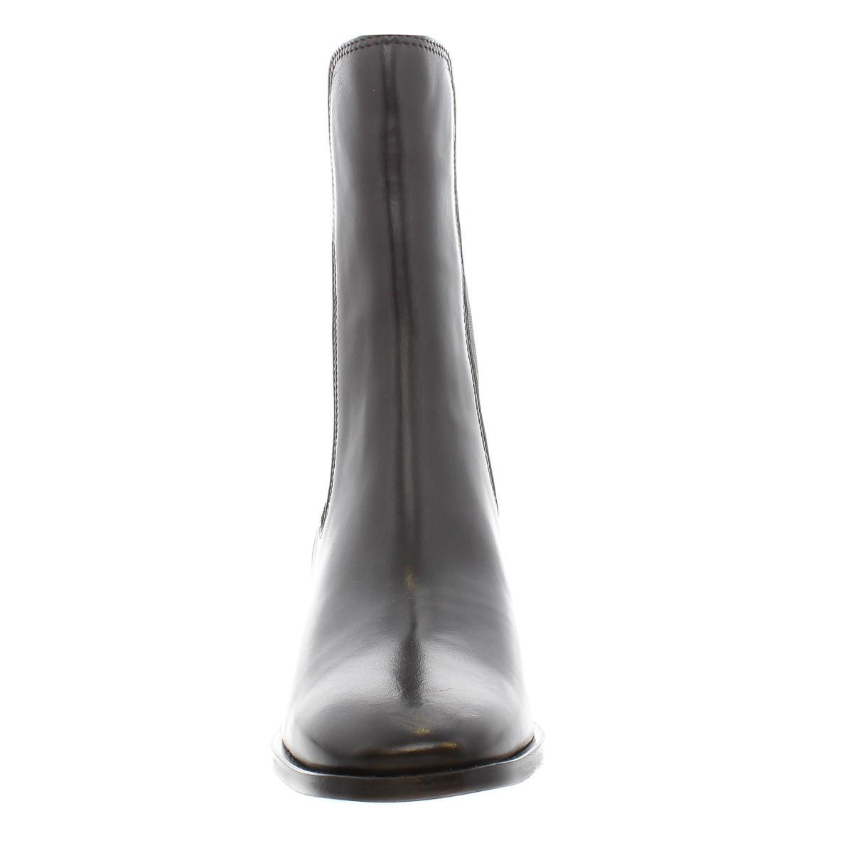 Faith Leather Block Heel Chelsea Boots