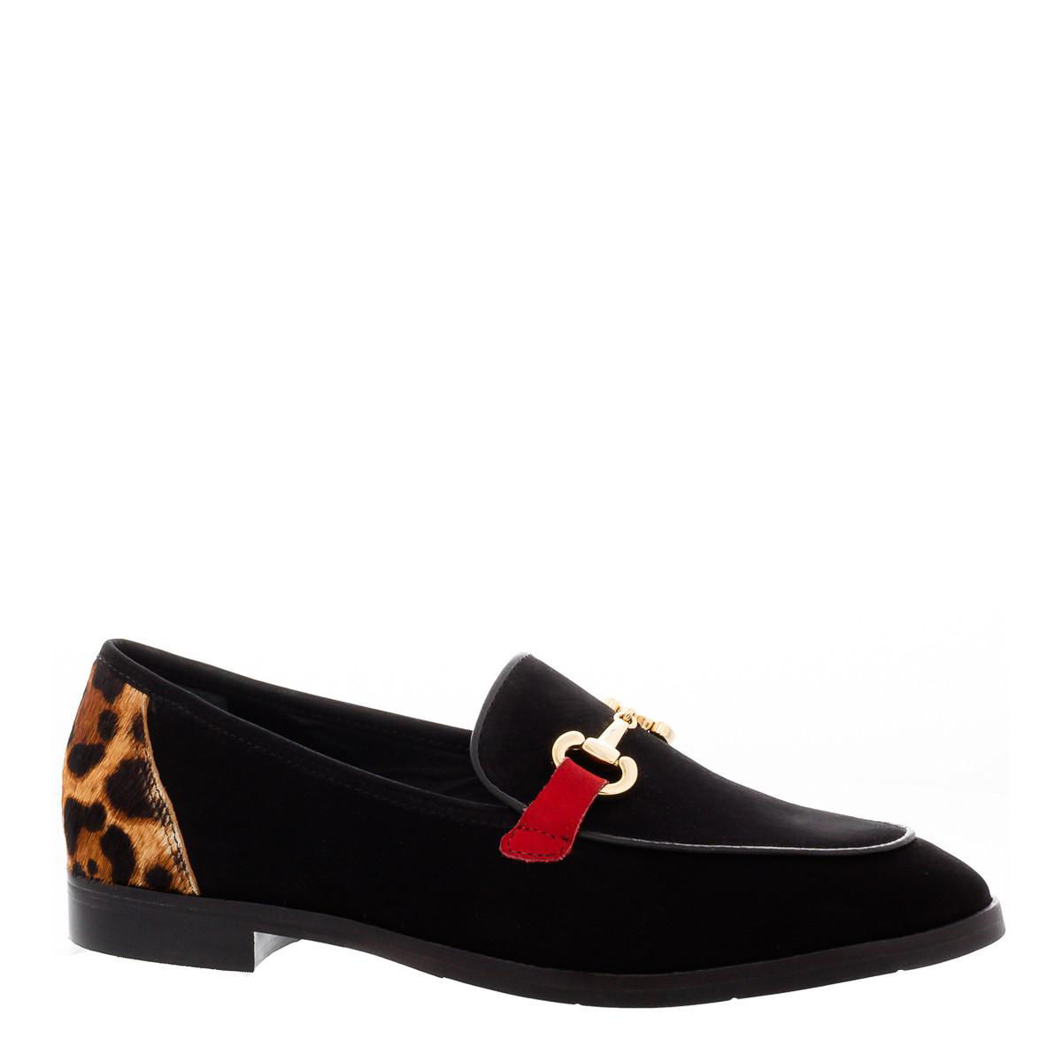 Grace Leopard Print Suede Loafers Loafers