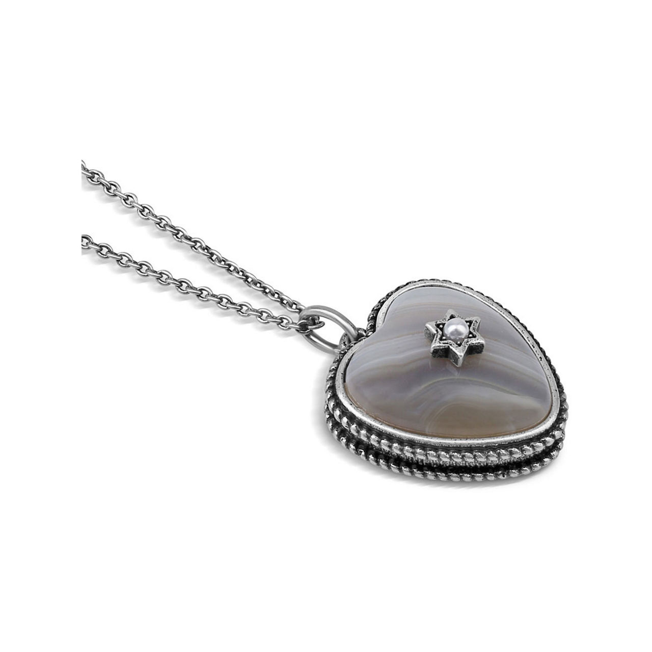 Montana Agate Heart Pendant Necklace