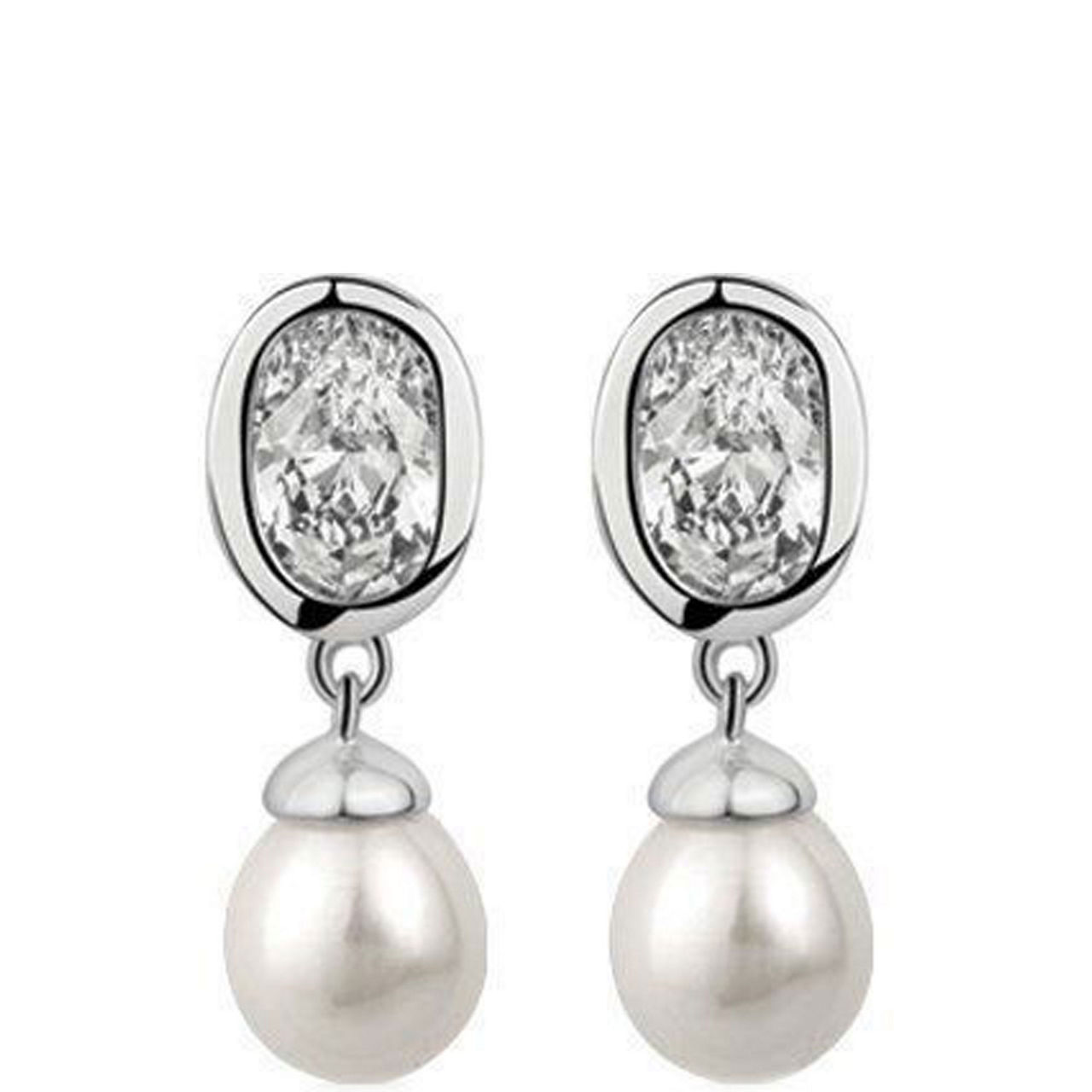 Crystal Embellished Pearl Drop Earrings