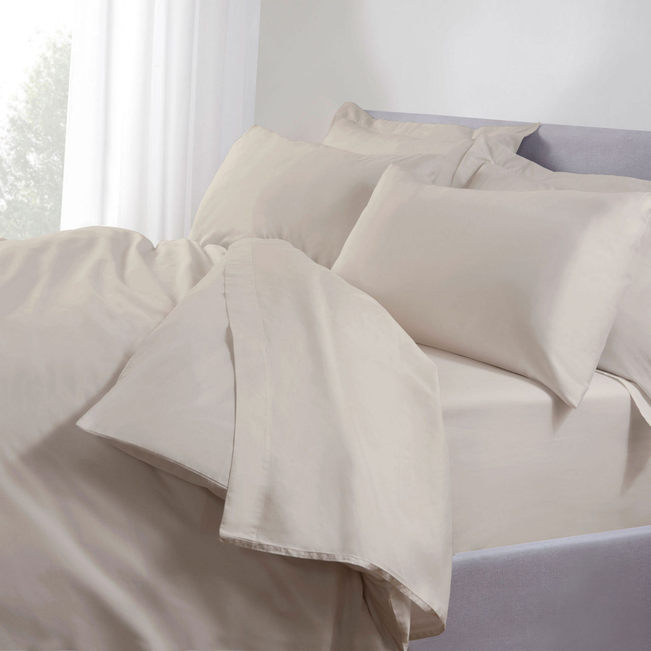 240 Thread Count Cotton Percale Flat Duvet Cover Cream 240 Thread Count Cotton Percale Flat Duvet Cover Cream