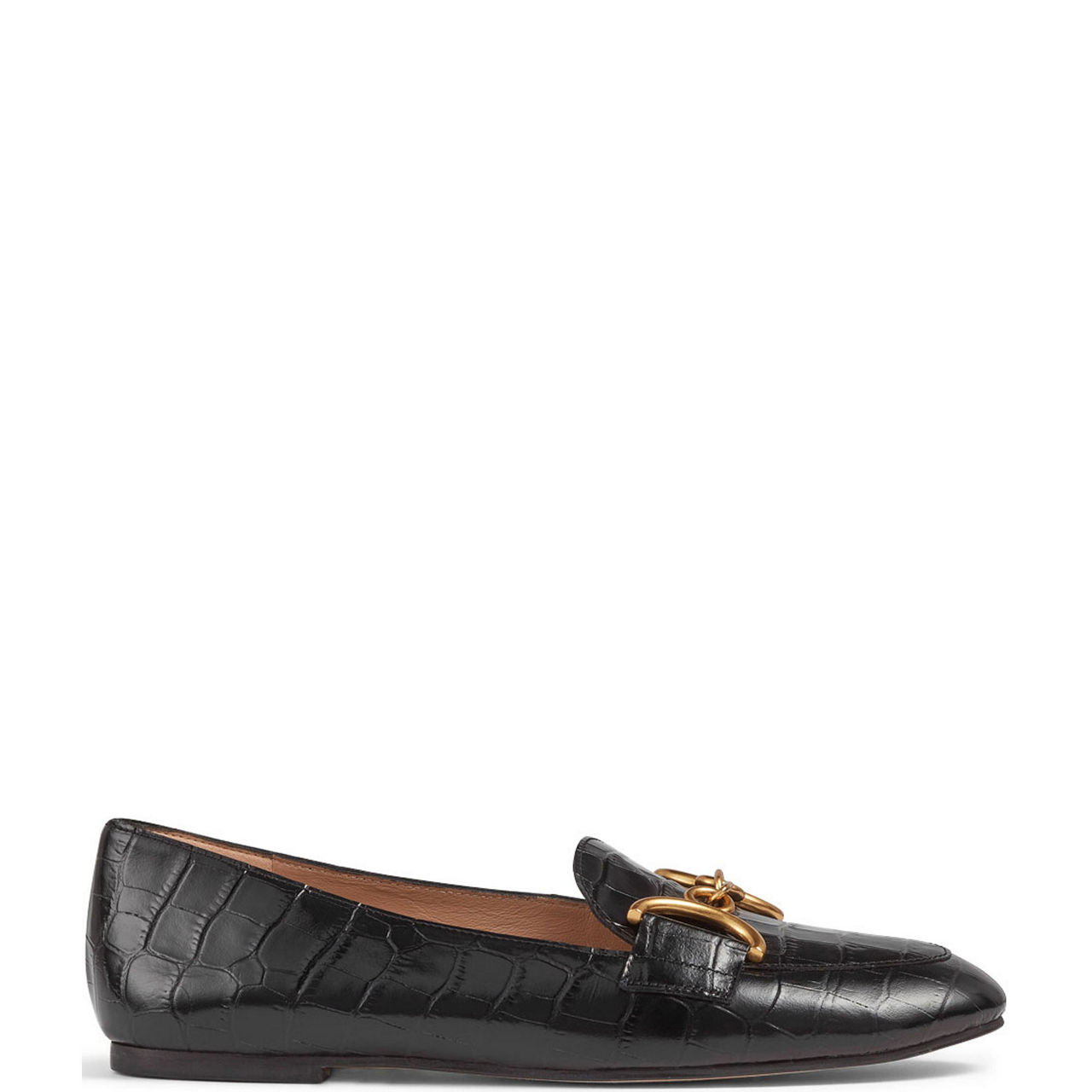 Daphne Snaffle Croc-Embossed Loafers