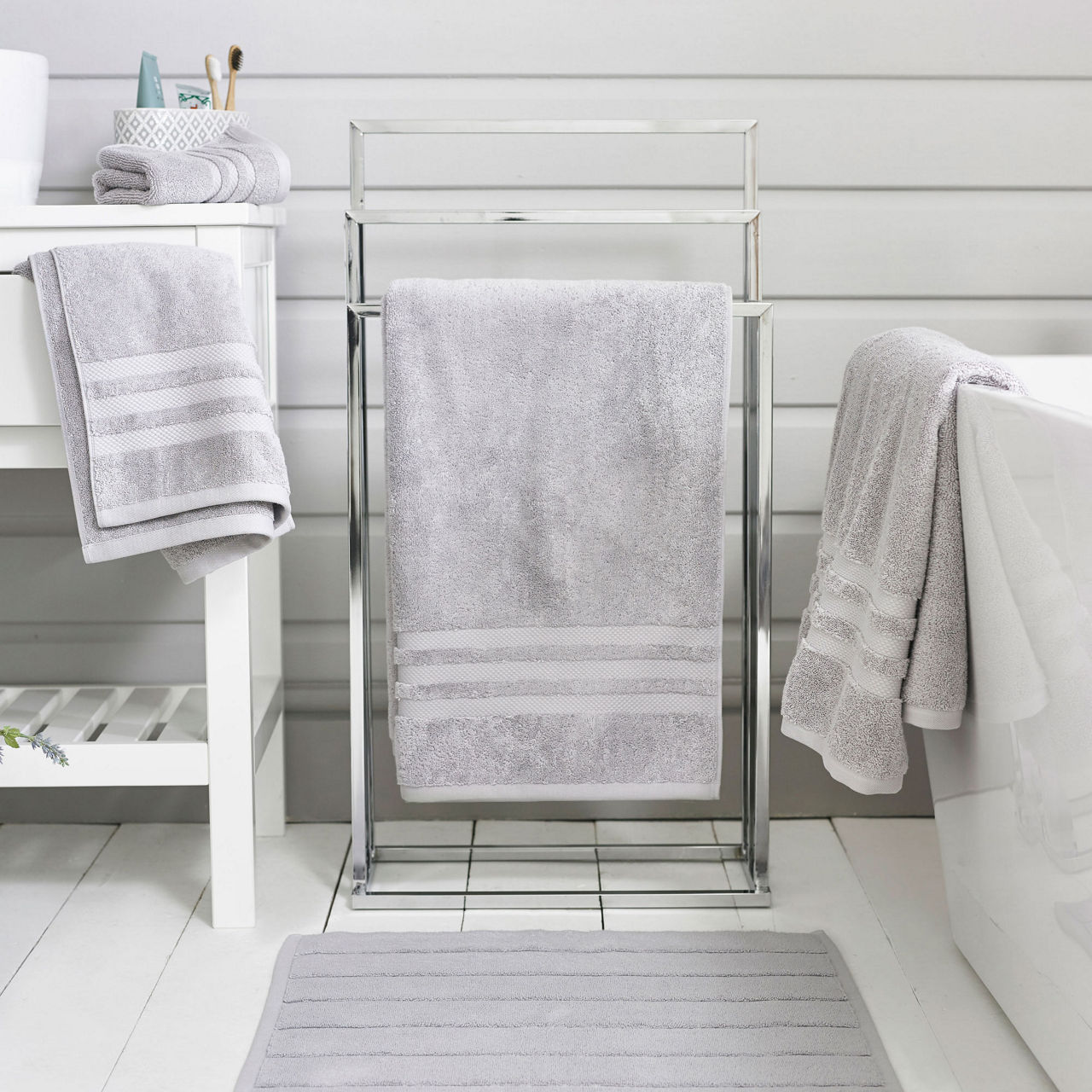 Luxe Bath Mat Silver Luxe Bath Mat Silver