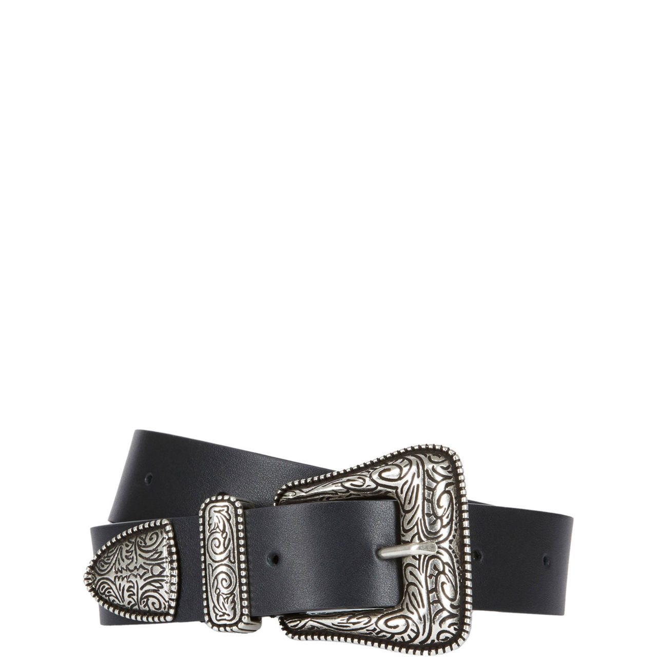Western Buckle Leather Belt