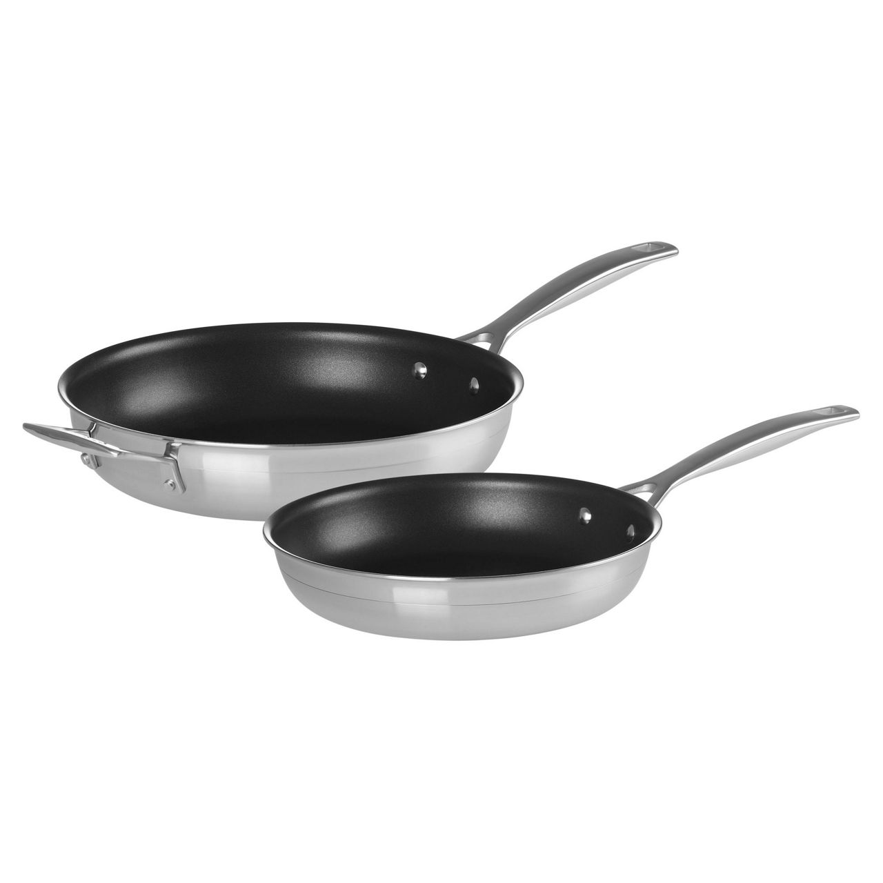 Two Pans Set LE CREUSET Two-Piece 3-Ply Stainless Steel Frying Pan Set 24cm & 28cm