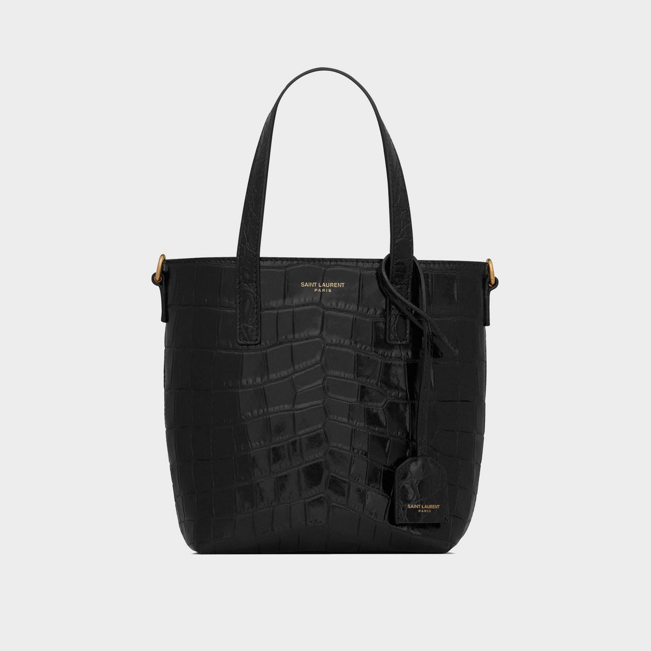 Shopping Croc-Embossed Mini Toy Leather Tote