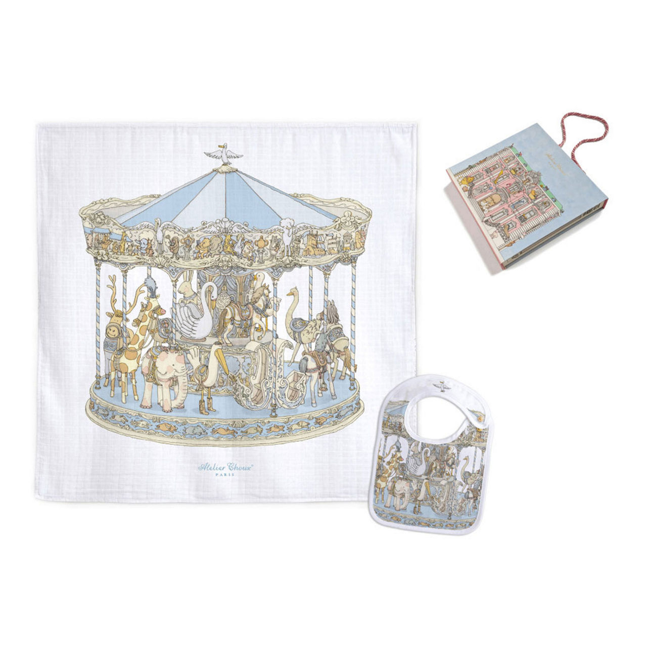 Carousel Swaddle & Bib Gift Set preview