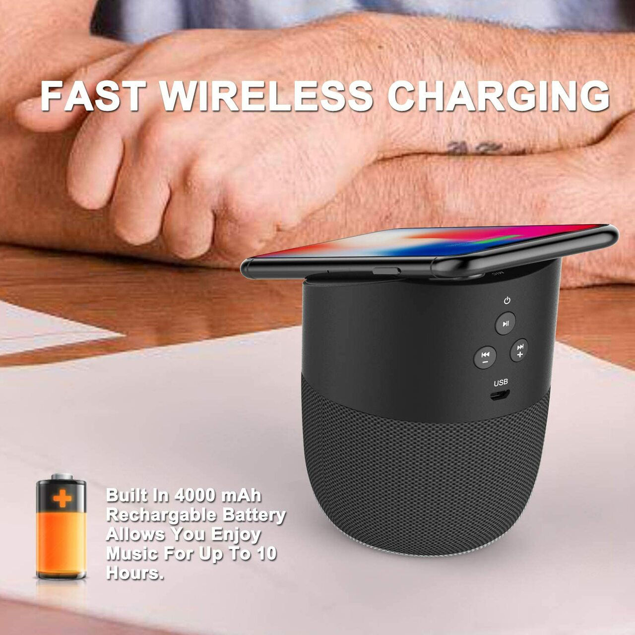 Bluetooth Speaker Wireless Charger