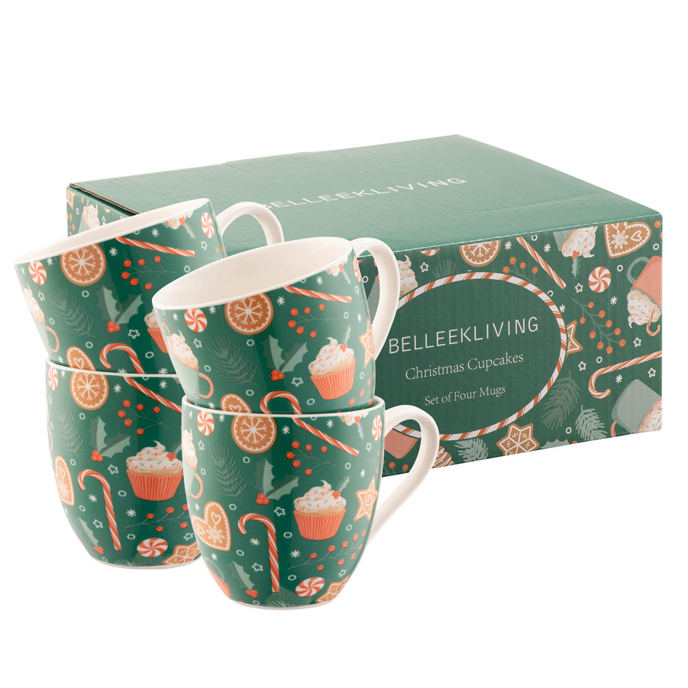 Christmas Cupcakes Set of Four Mugs