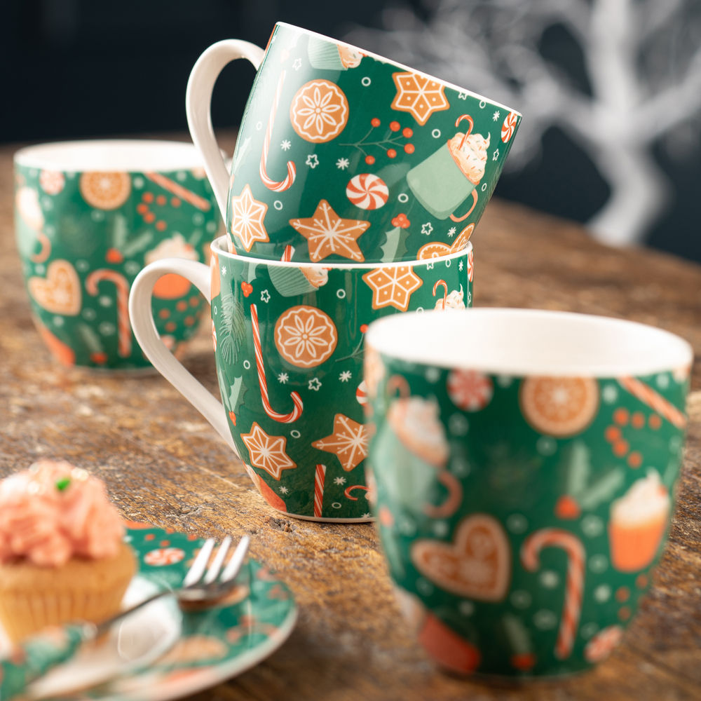 Christmas Cupcakes Set of Four Mugs