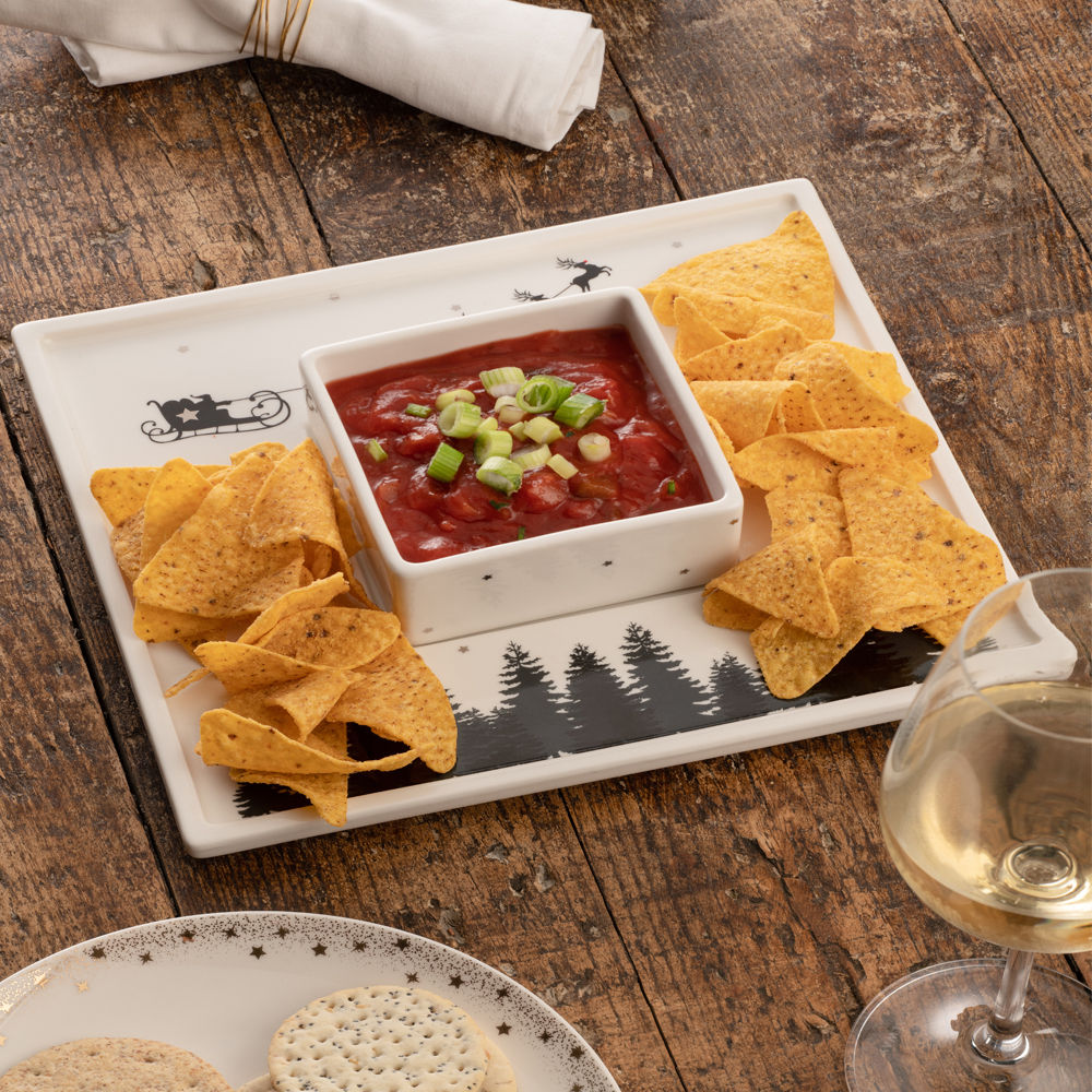 Santa Claus is Coming to Town Chip & Dip Serving Plate