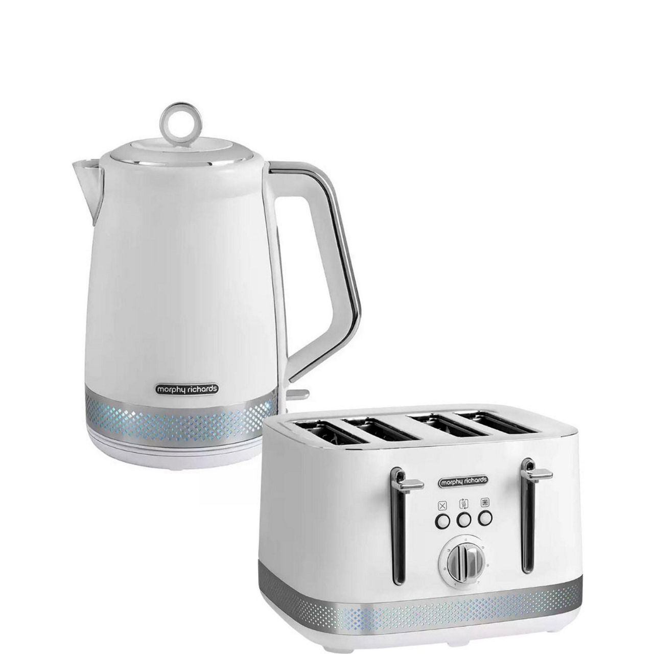 Illumination Kettle and Toaster Coordinated Set White