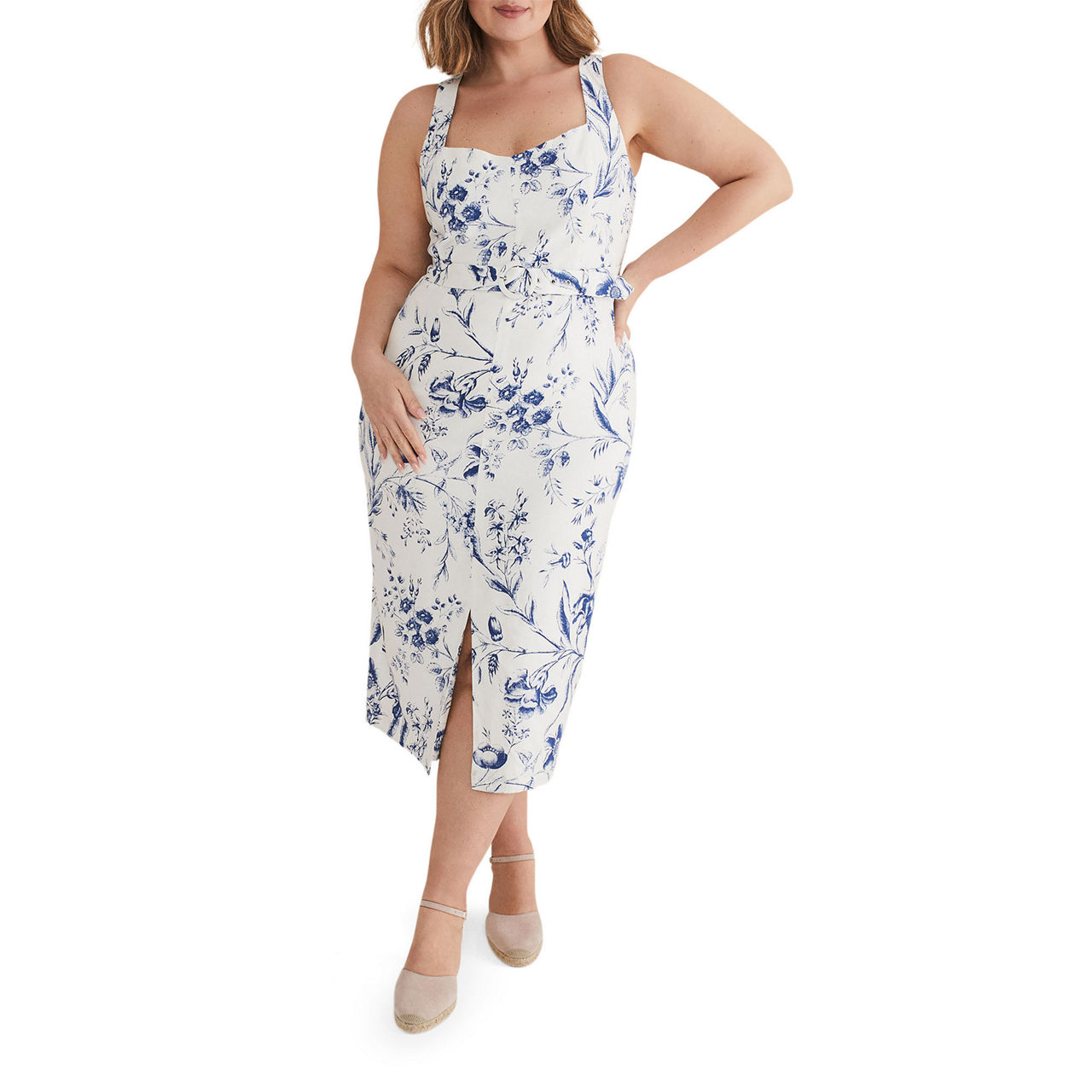 PHASE EIGHT Kaya Linen Floral Bodycon Dress PHASE EIGHT Kaya Linen Floral Bodycon Dress