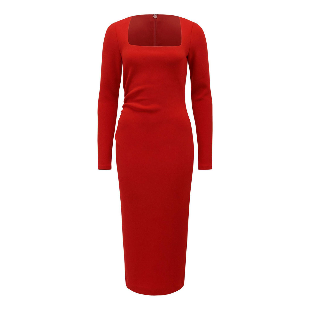chinese dress ladies Ruby Long Sleeve Structured Mini Dress Burgundy