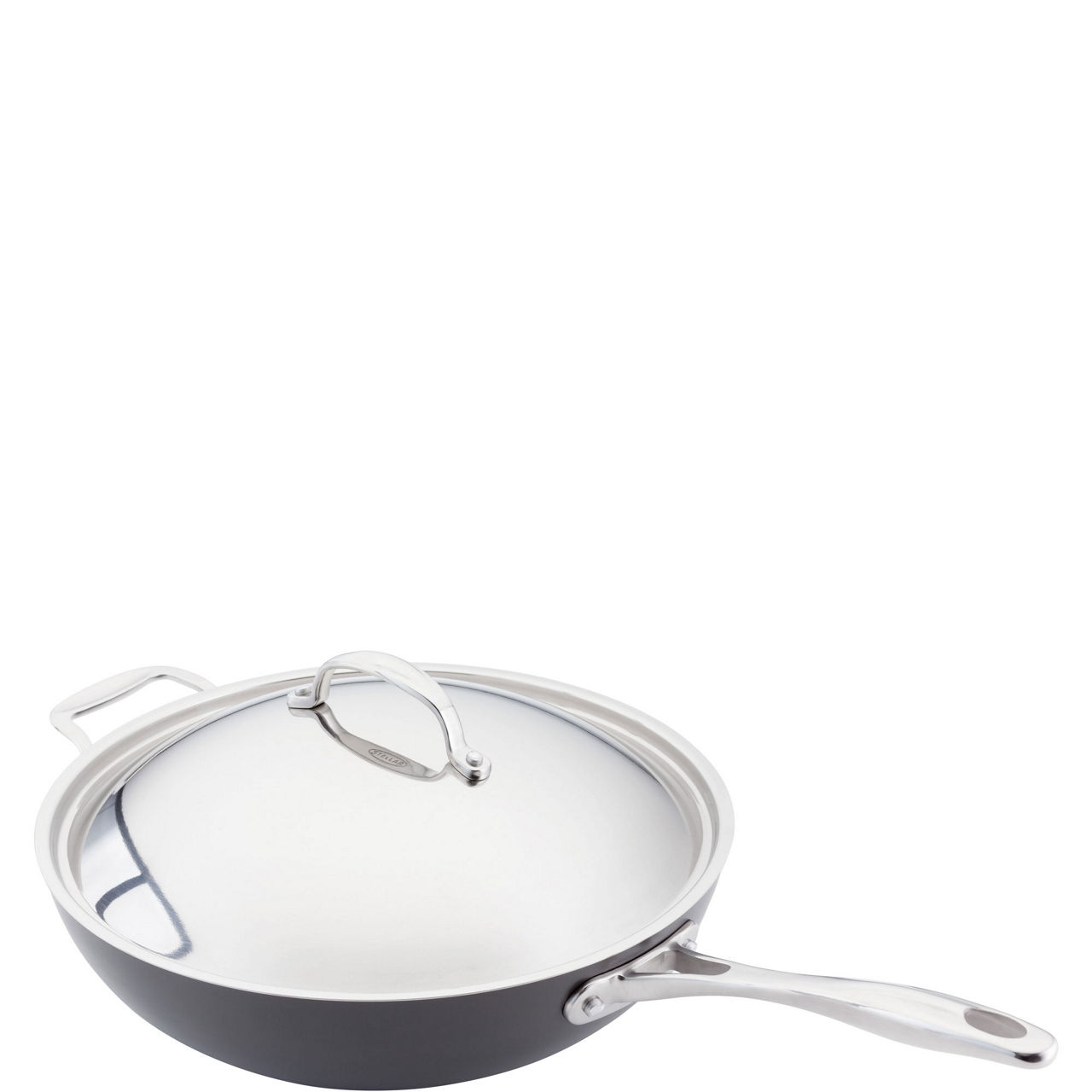 Non-Stick Hard Anodised Wok & Lid 30cm