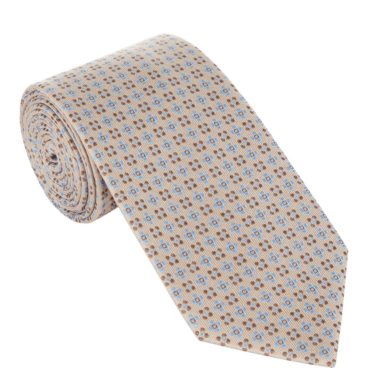 Geometric Print Silk Tie