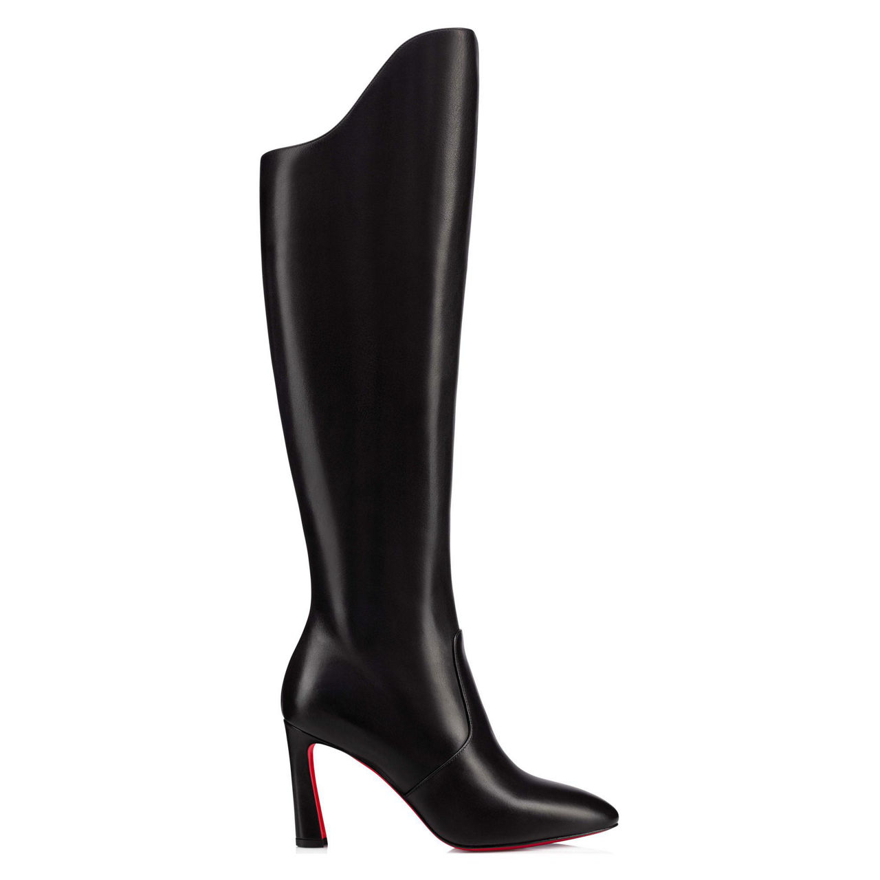 CHRISTIAN LOUBOUTIN Eleonor Botta 85 Leather Knee-High Boots BLACK - Main Image