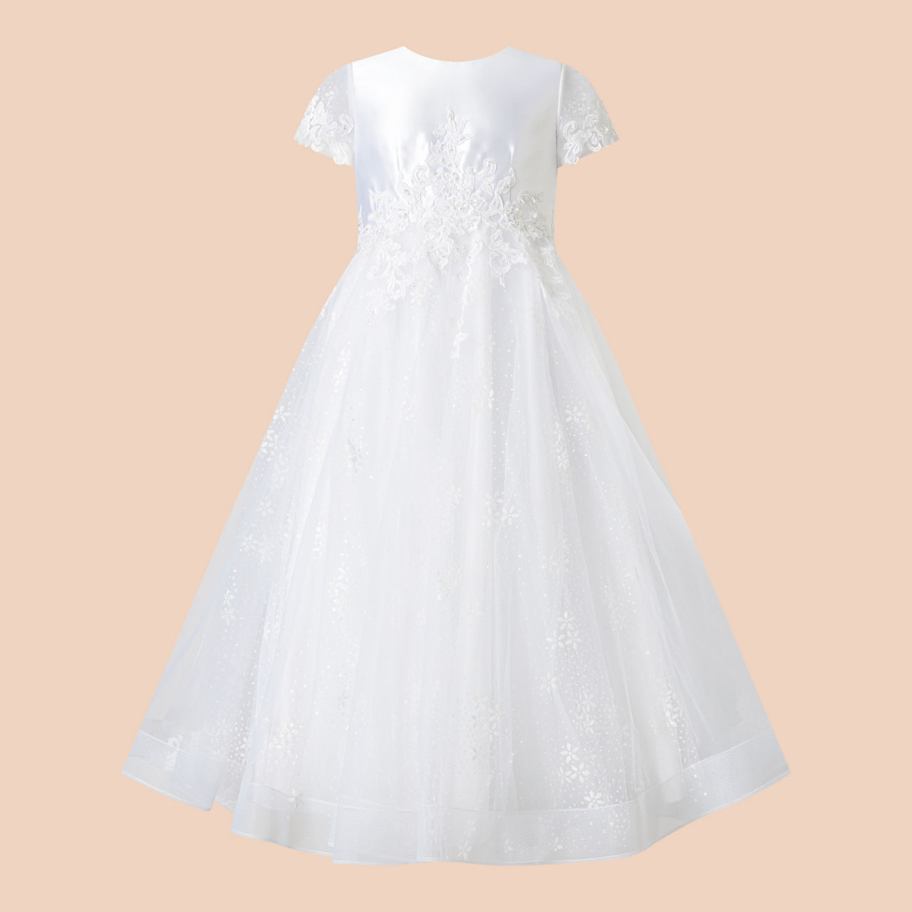 Floral Sparkle Communion Dress Floral Sparkle Communion Dress