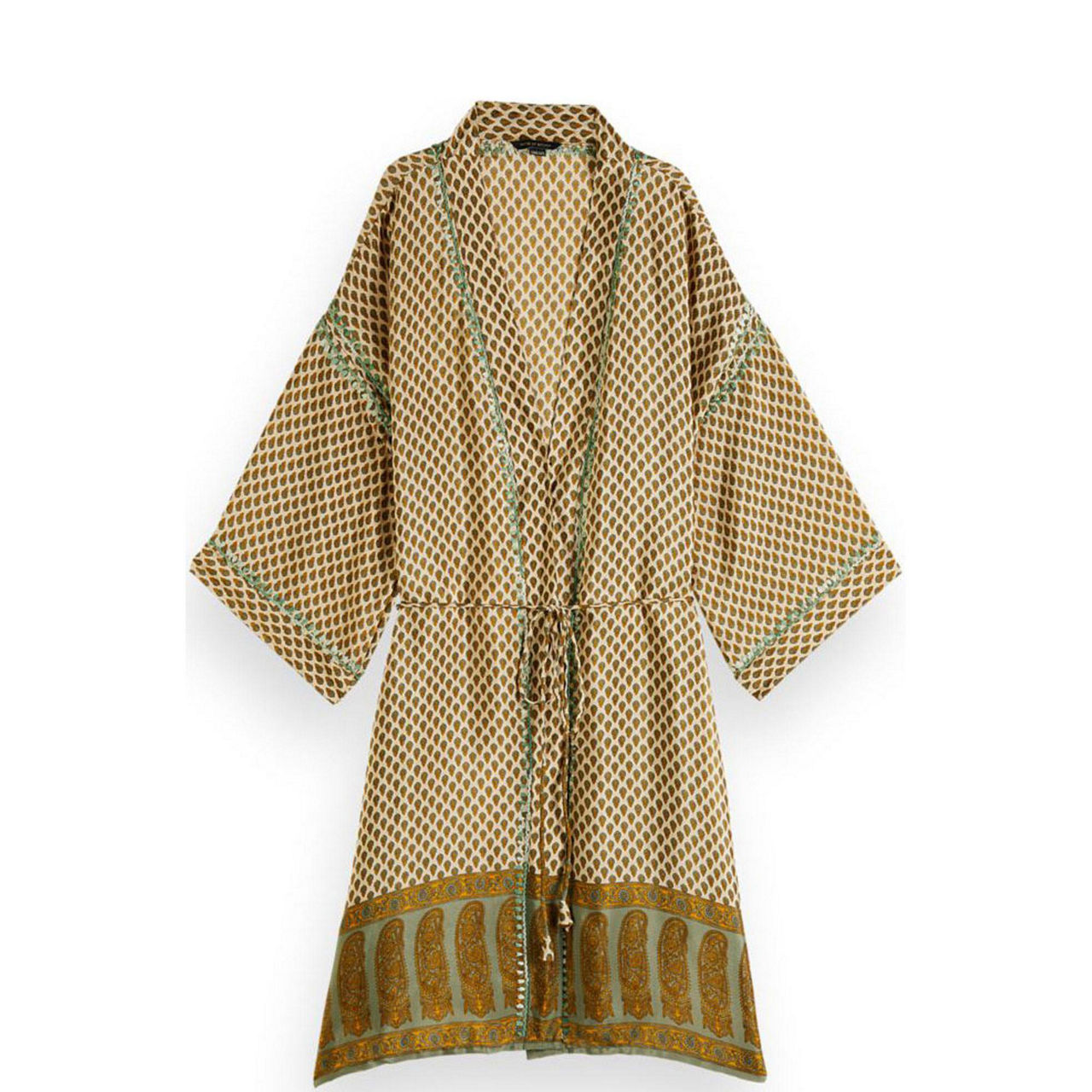 Jaypur Saree Kimono Green Flower