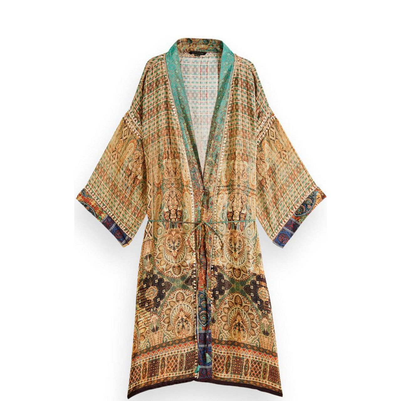 Jaypur Saree Kimono Salmon Square