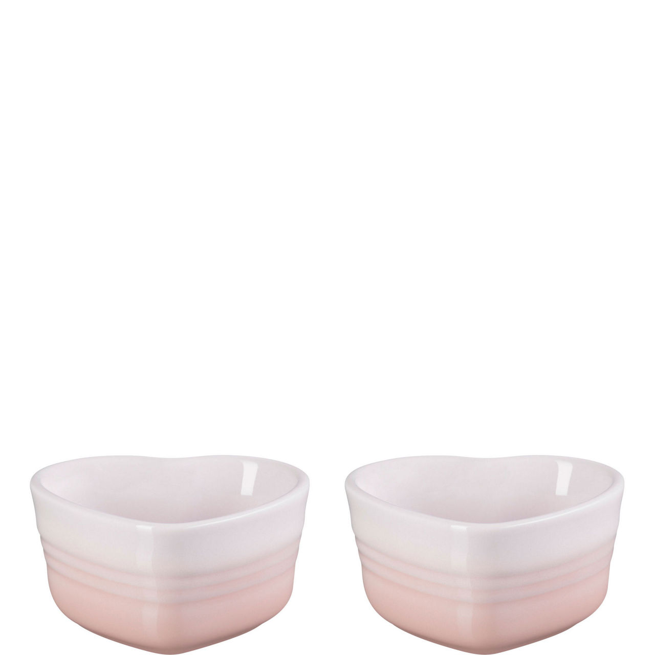 Stoneware Set of Two Heart Ramekins