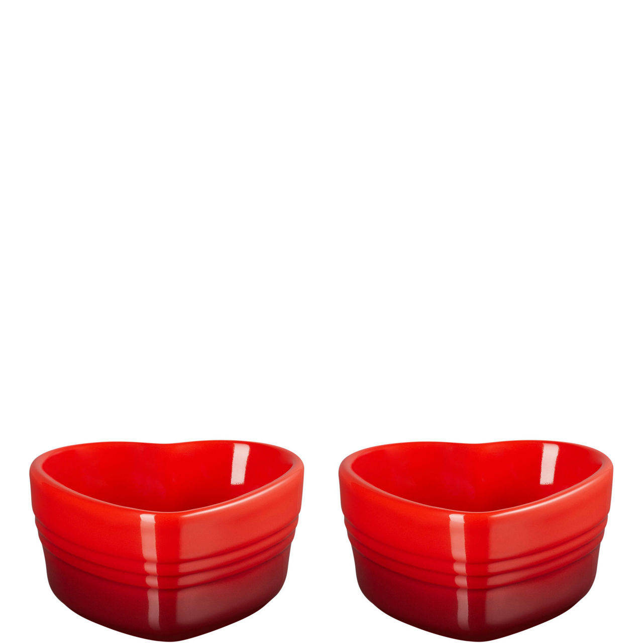 Stoneware Set of Two Heart Ramekins