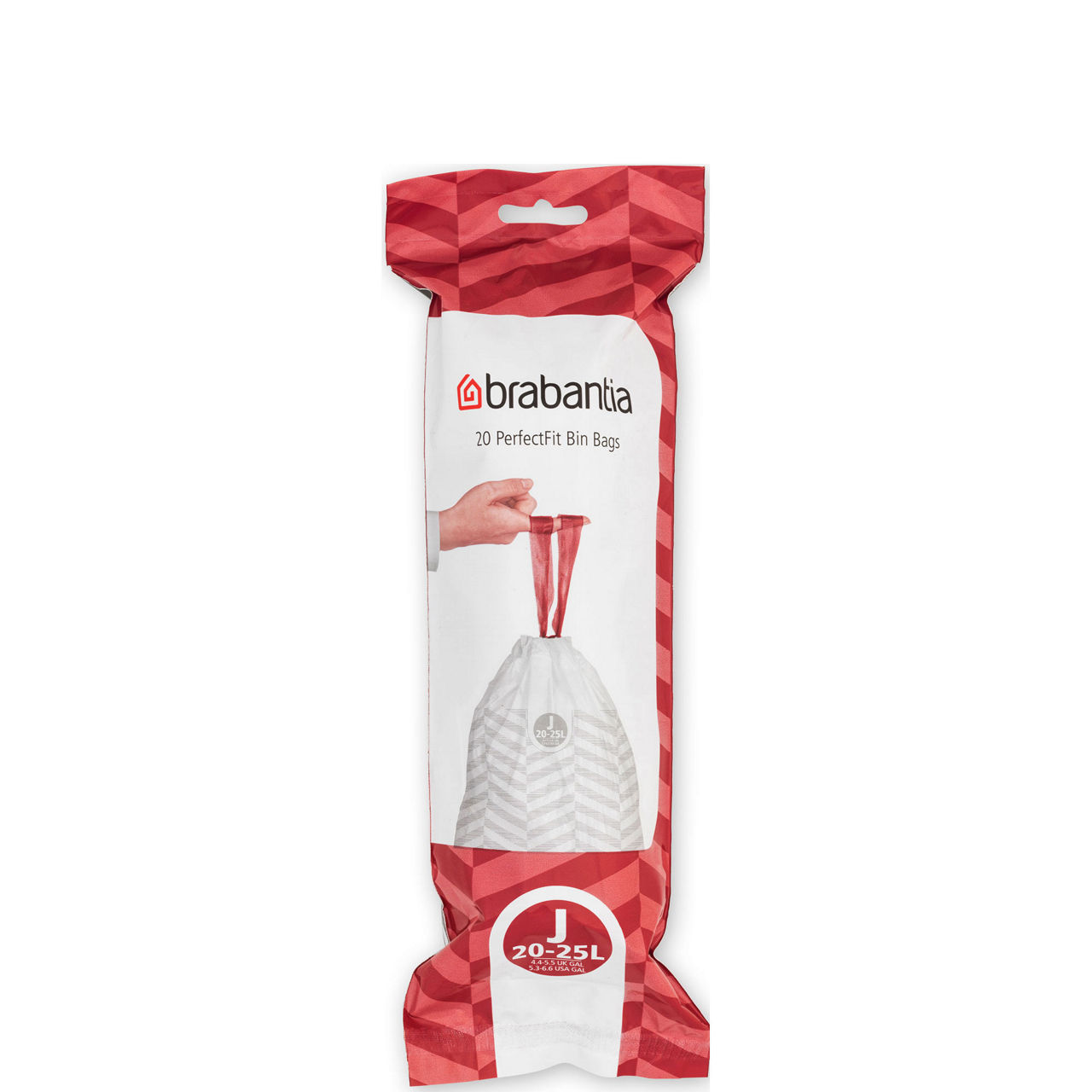 PerfectFit Bags, Code J, 20-25L, 20 Bags - White