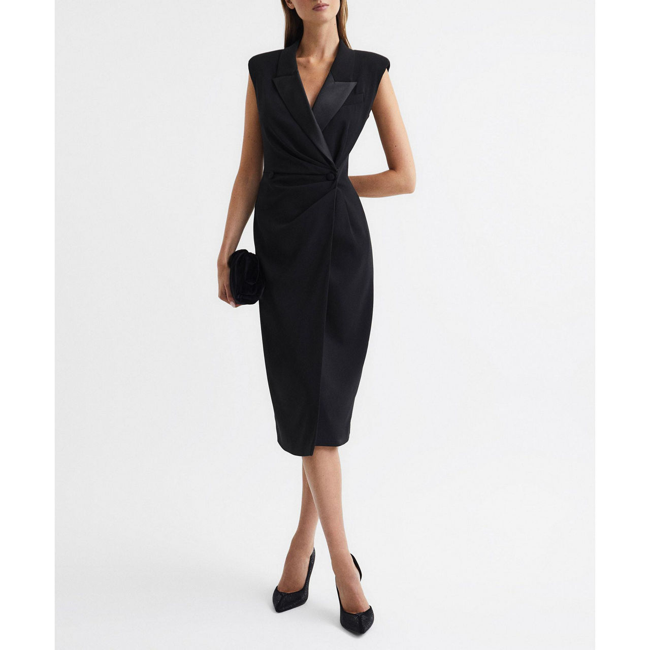 knee length dresses for ladies Morrison Cecile Midi Dress Black - Women's Dress
