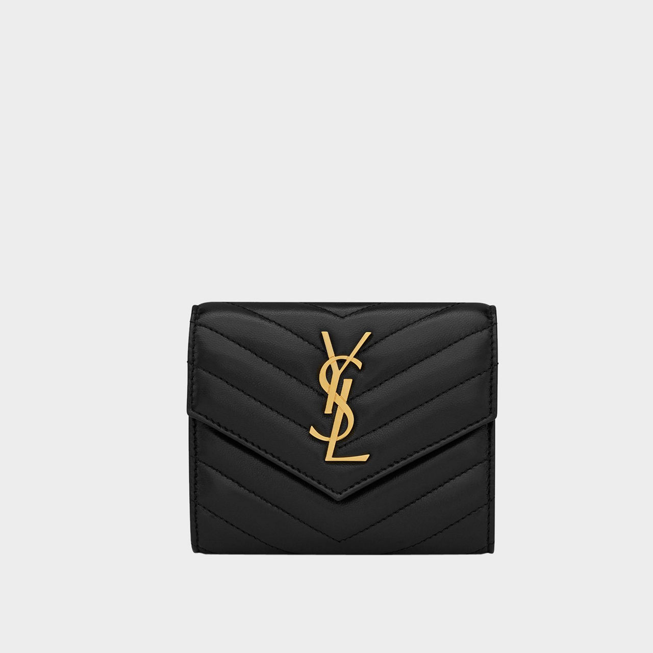 Cassandre Monogram Quilted Leather Tri-Fold Wallet