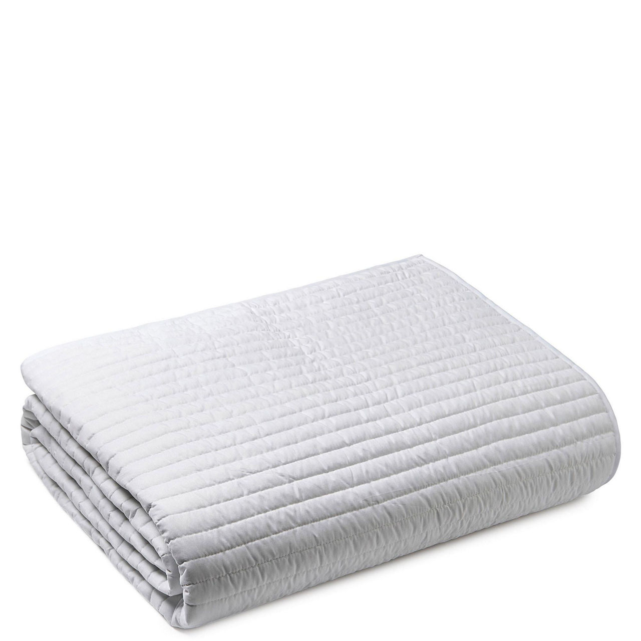 Quilted Lines Bedpsread White