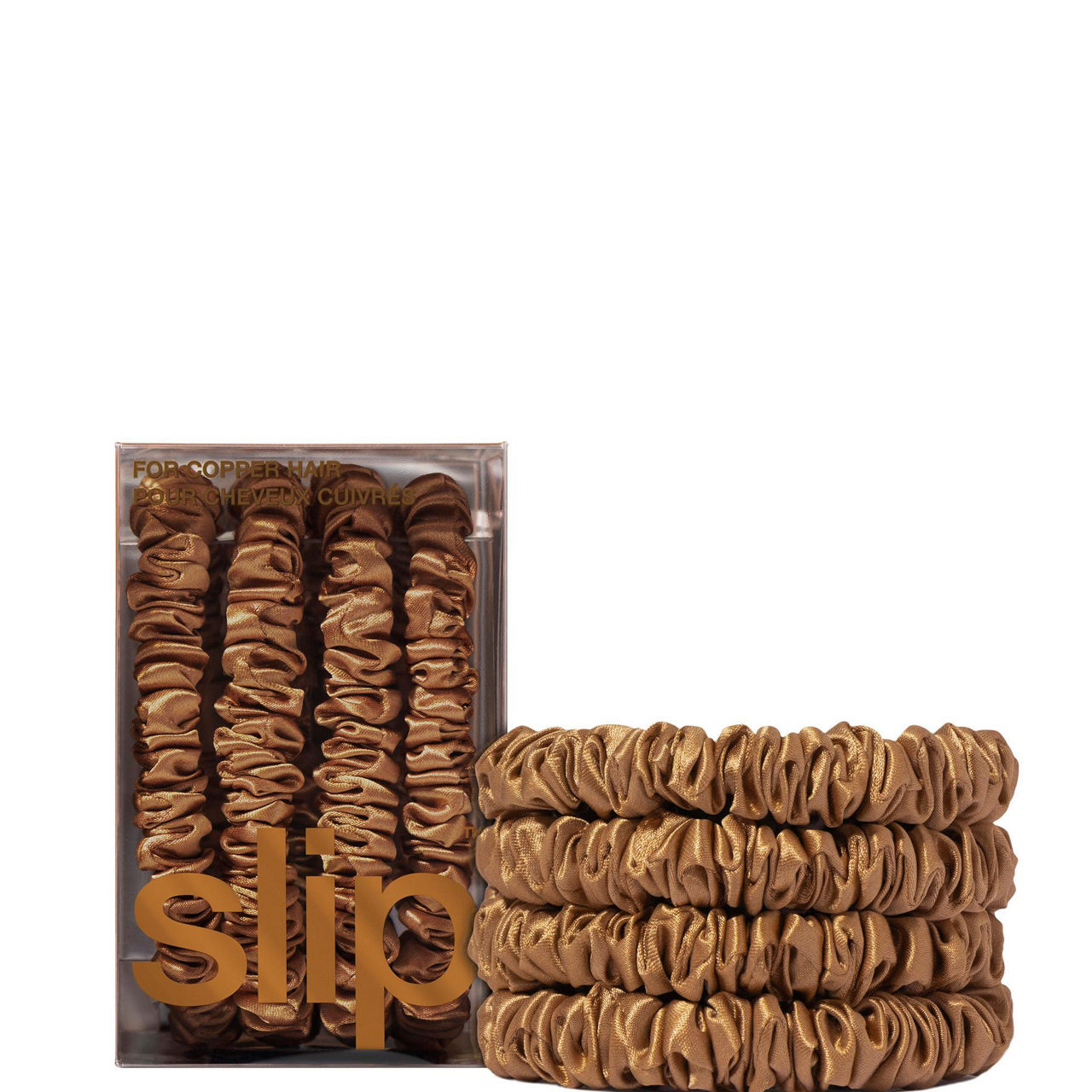 Four Pack Silk Skinny Scrunchies