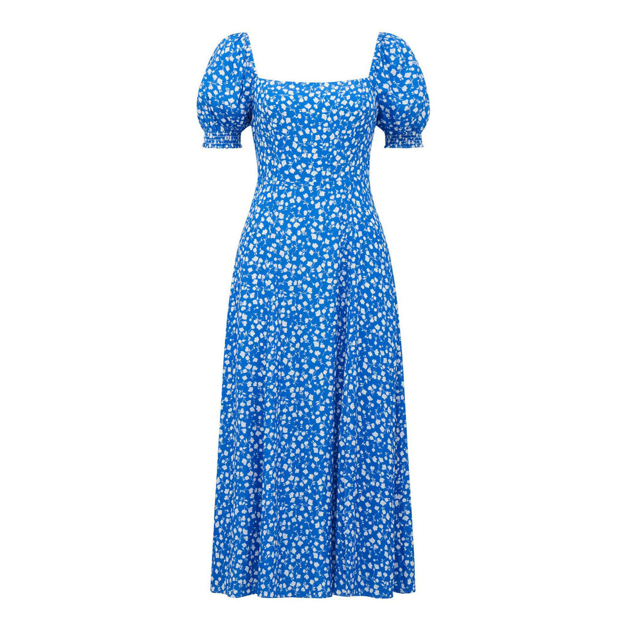 ice blue semi formal dress Forever New Blue And White Striped Dress With Flowers 12 main image 0