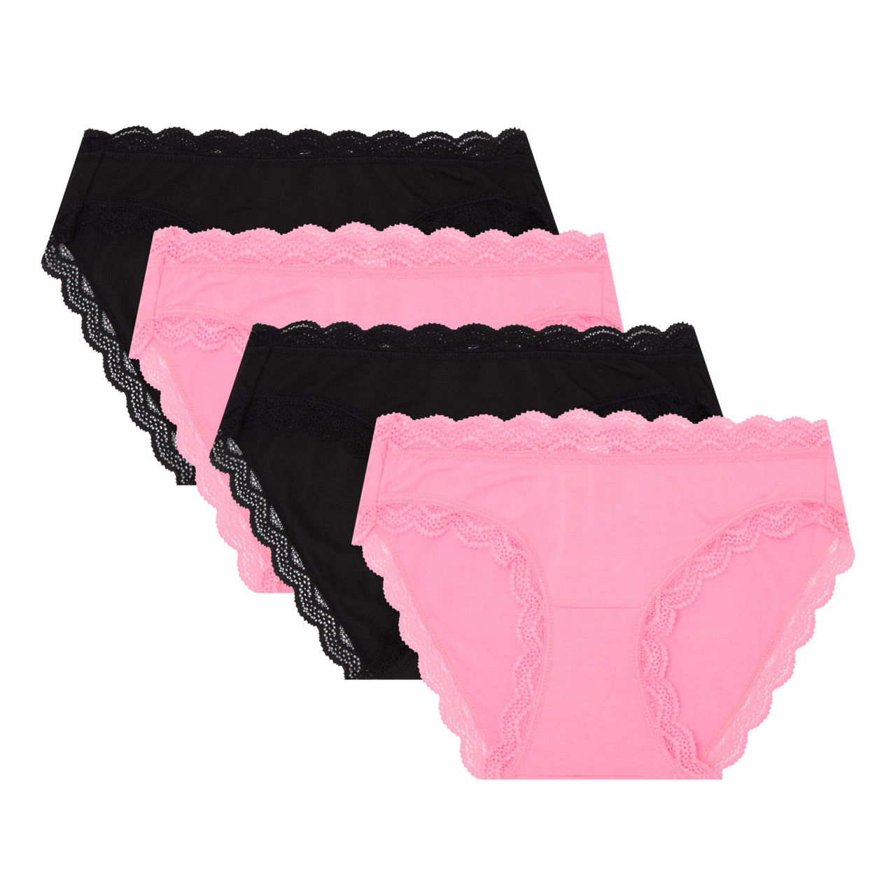 Four-Pack Lace-Trim Briefs Four-Pack Lace-Trim Briefs