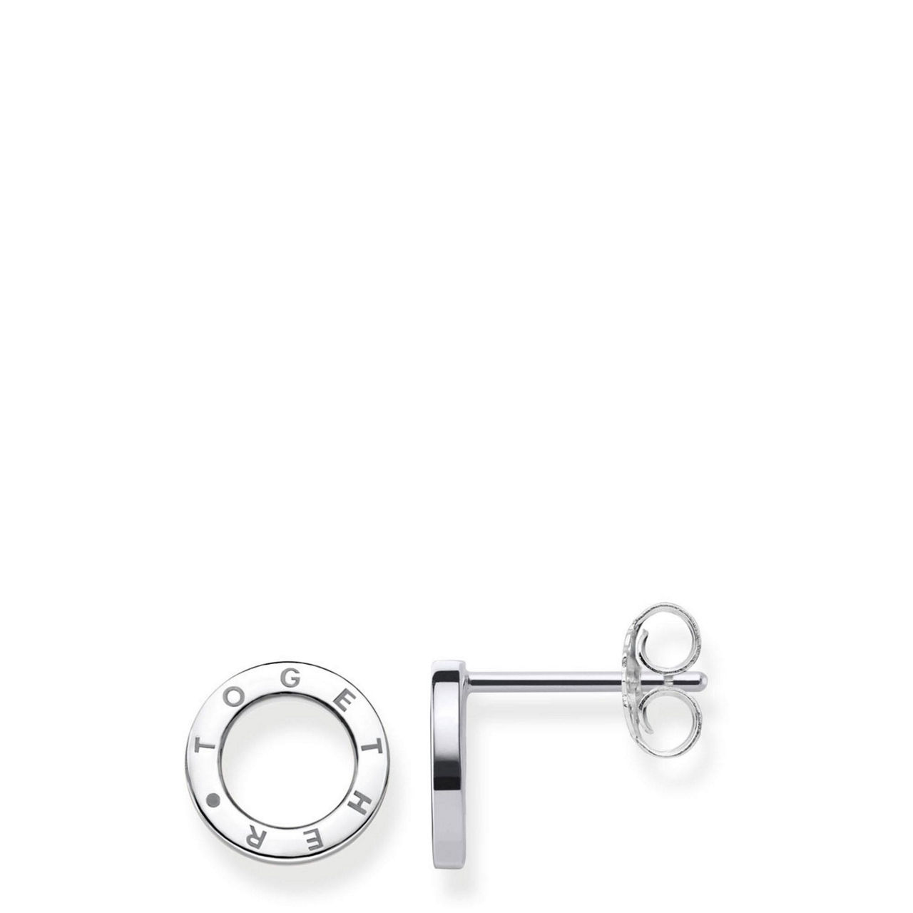 Together Circles Sterling Silver Stud Earrings