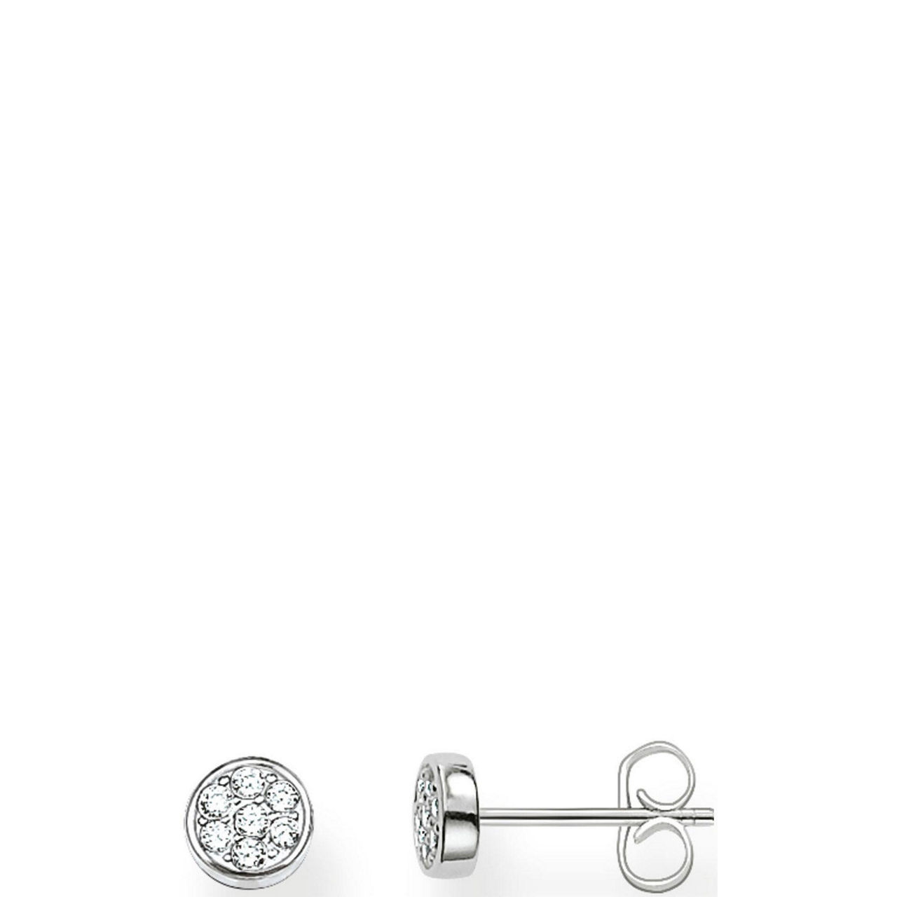 Sparkling Circles Sterling Silver Stud Earrings