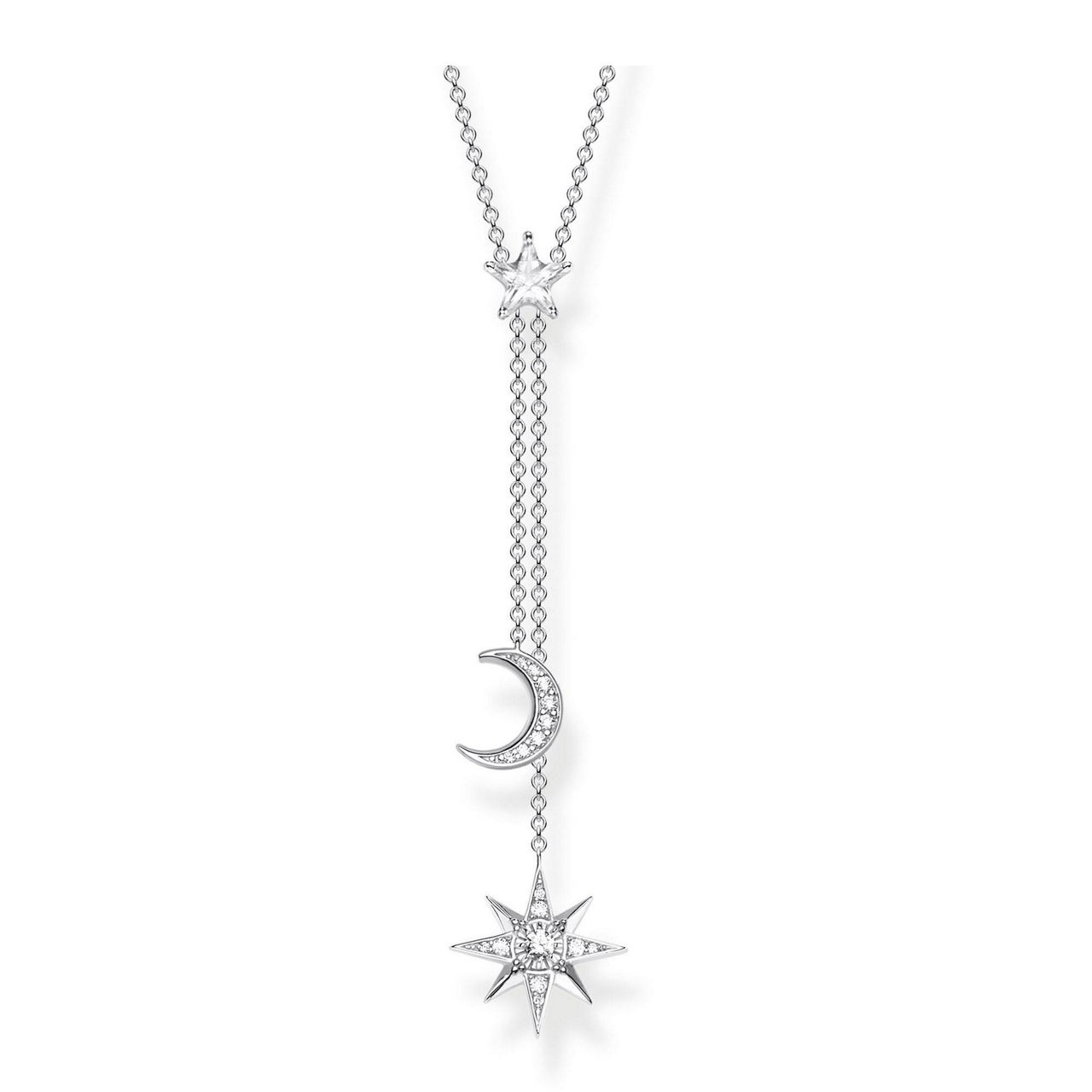 Star & Moon Sterling Silver Necklace