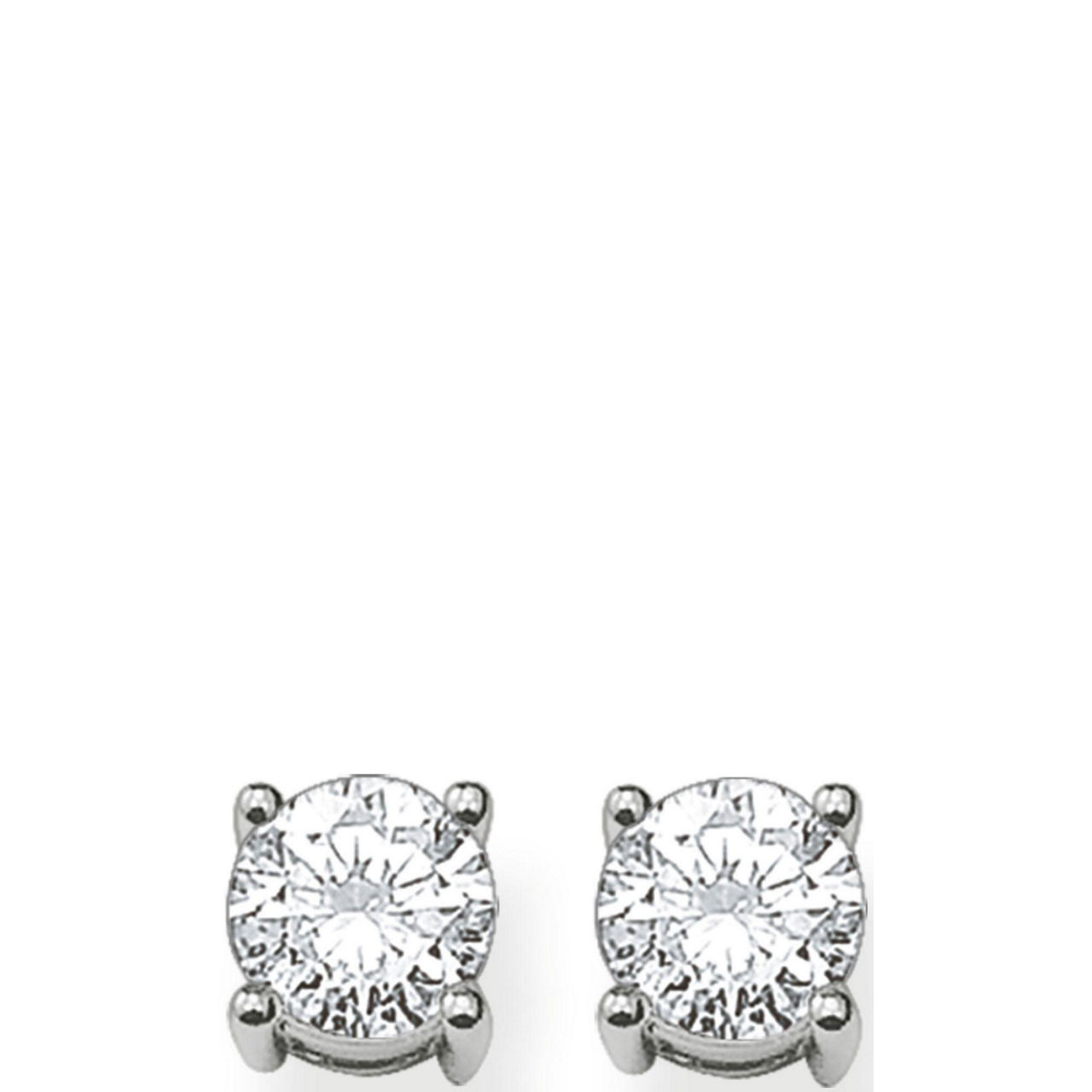 White Stone Ear Studs