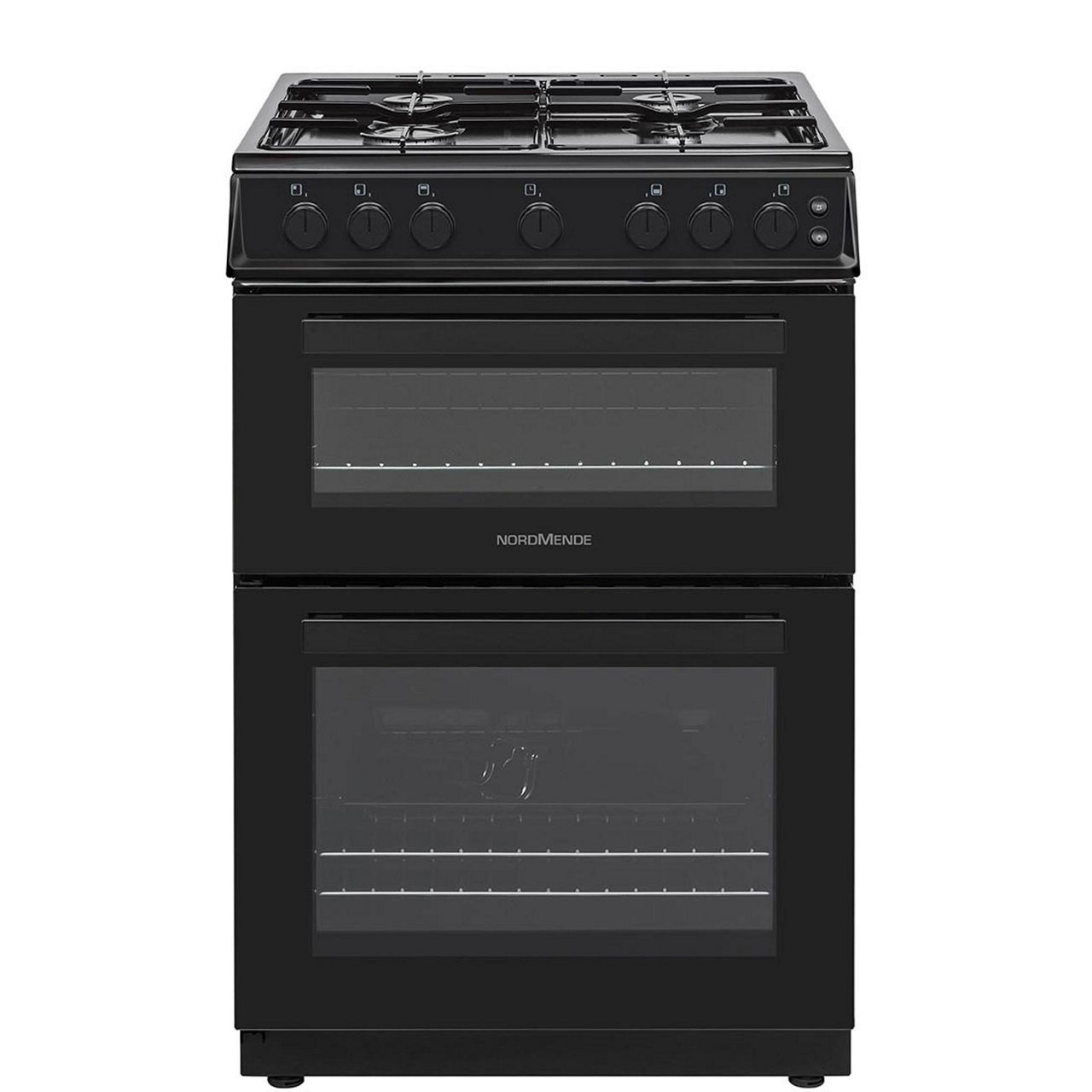 60Cm Twin Cavity Lpg Gas Cooker Black