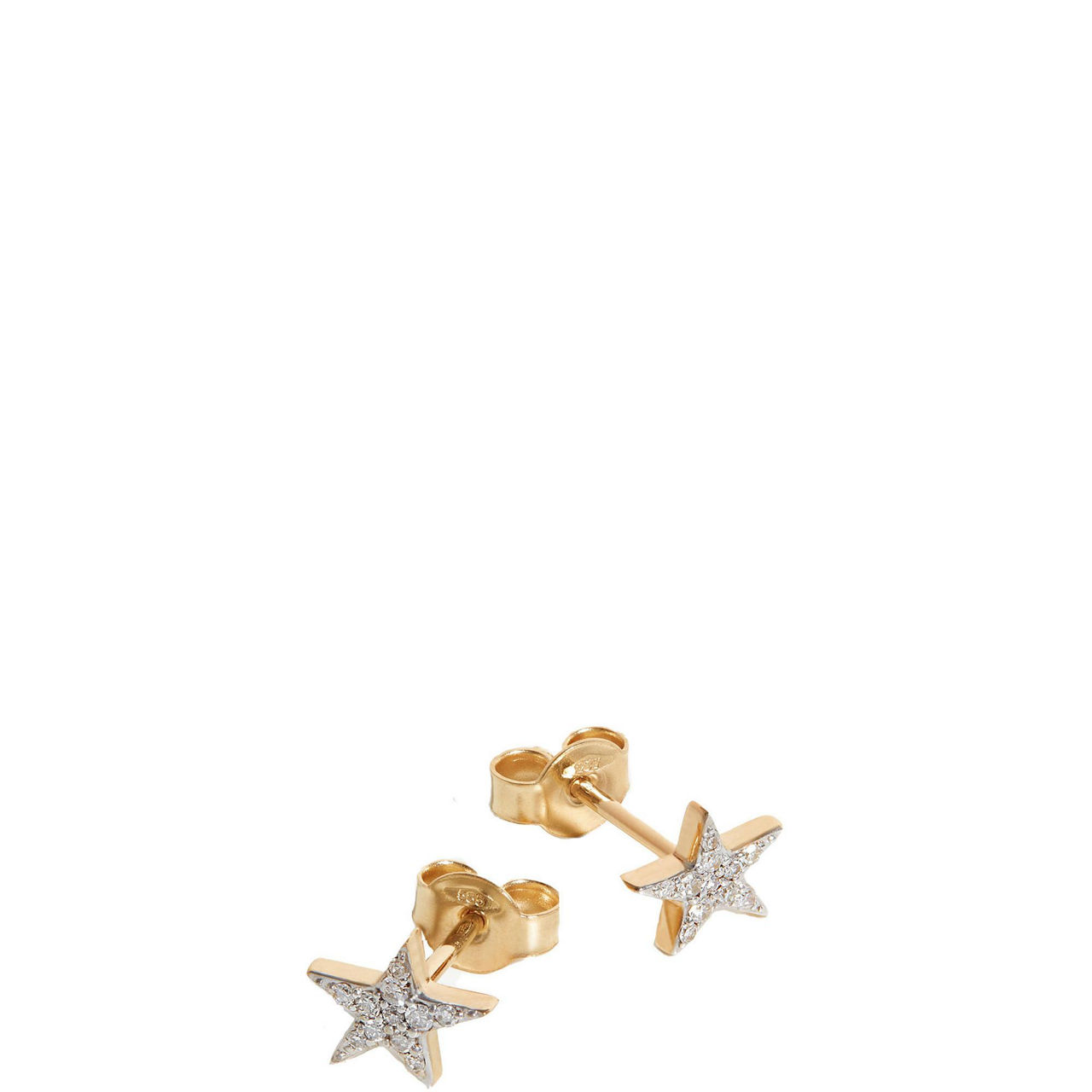 Fine 14kt Gold Diamond Star Stud Earrings